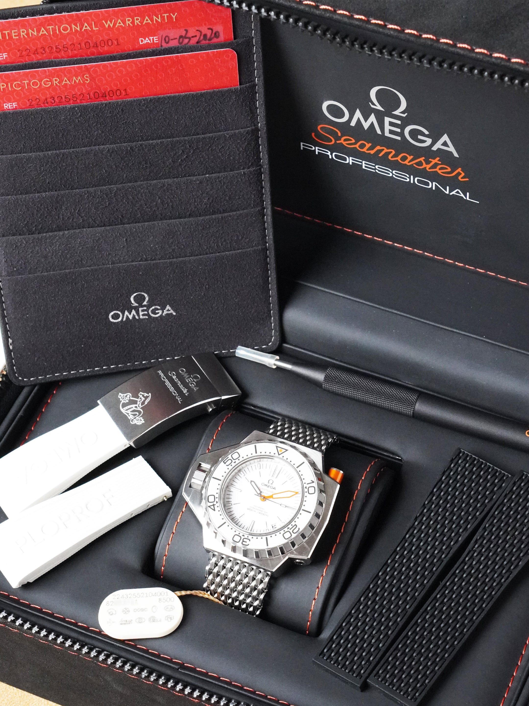 Omega Seamaster PloProf 1200m 224.32.55.21.04.001 - Stainless Steel, White Dial, Automatic, Full Set (2020)