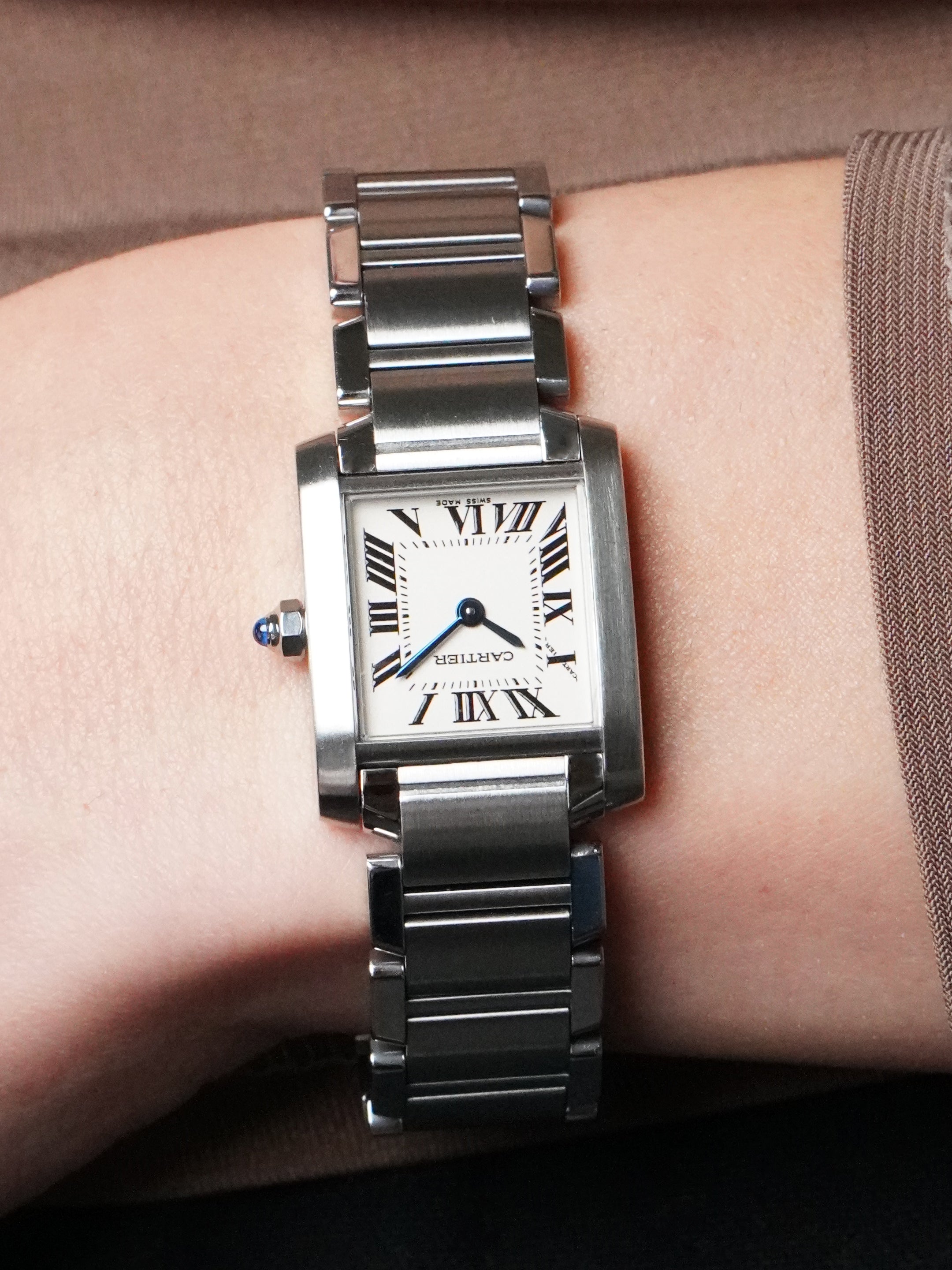 Cartier Tank Française 2384 - Stainless Steel, White Dial, Quartz, Full Set (2004)