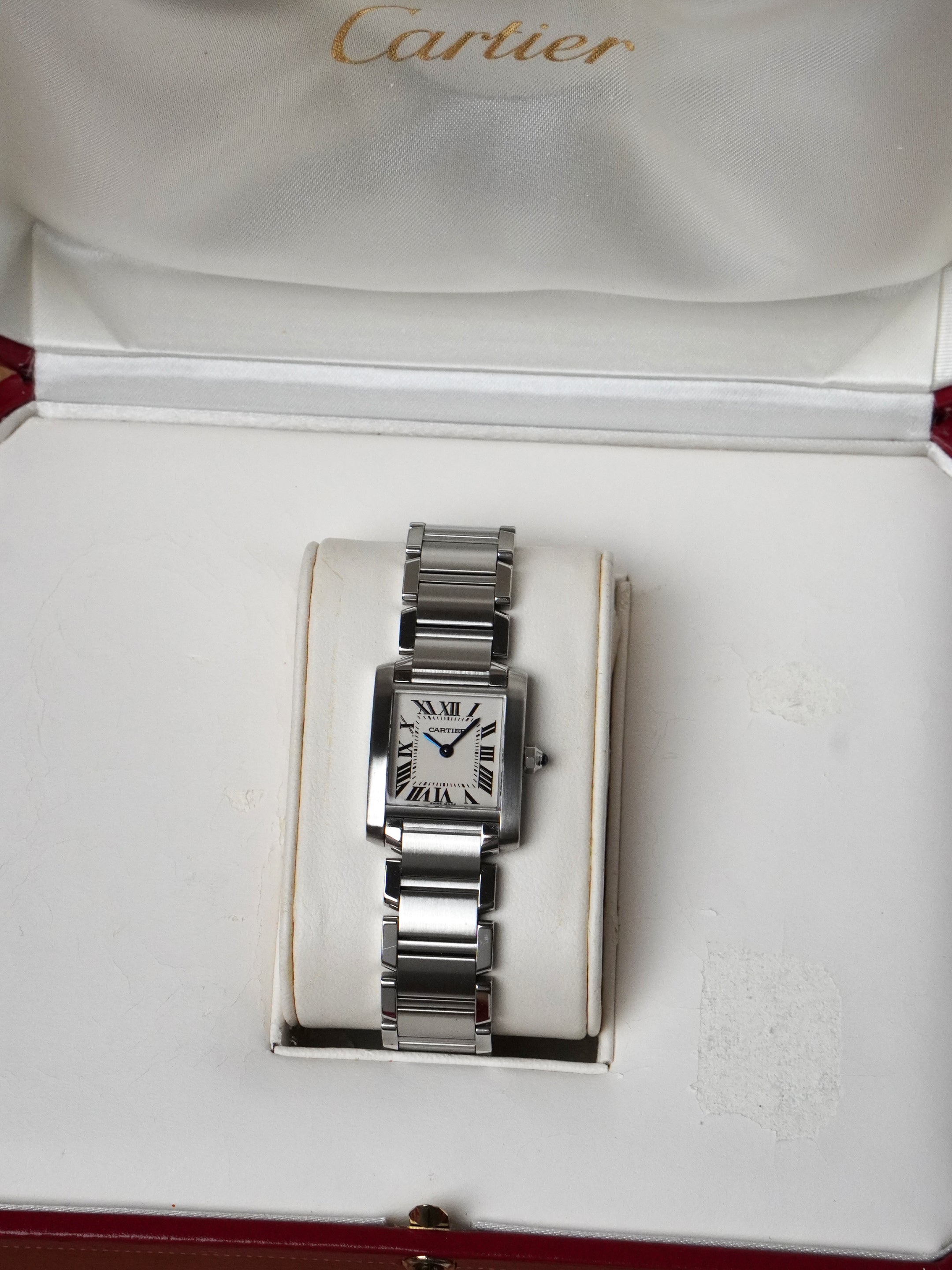 Cartier Tank Française 2384 - Stainless Steel, White Dial, Quartz, Full Set (2004)