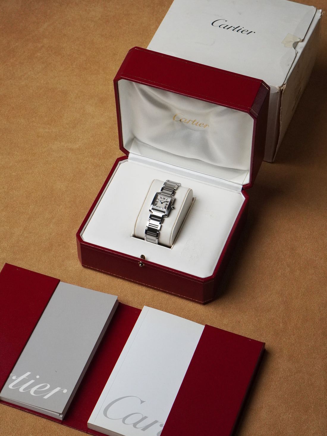 Cartier Tank Française 2384 - Stainless Steel, White Dial, Quartz, Full Set (2004)