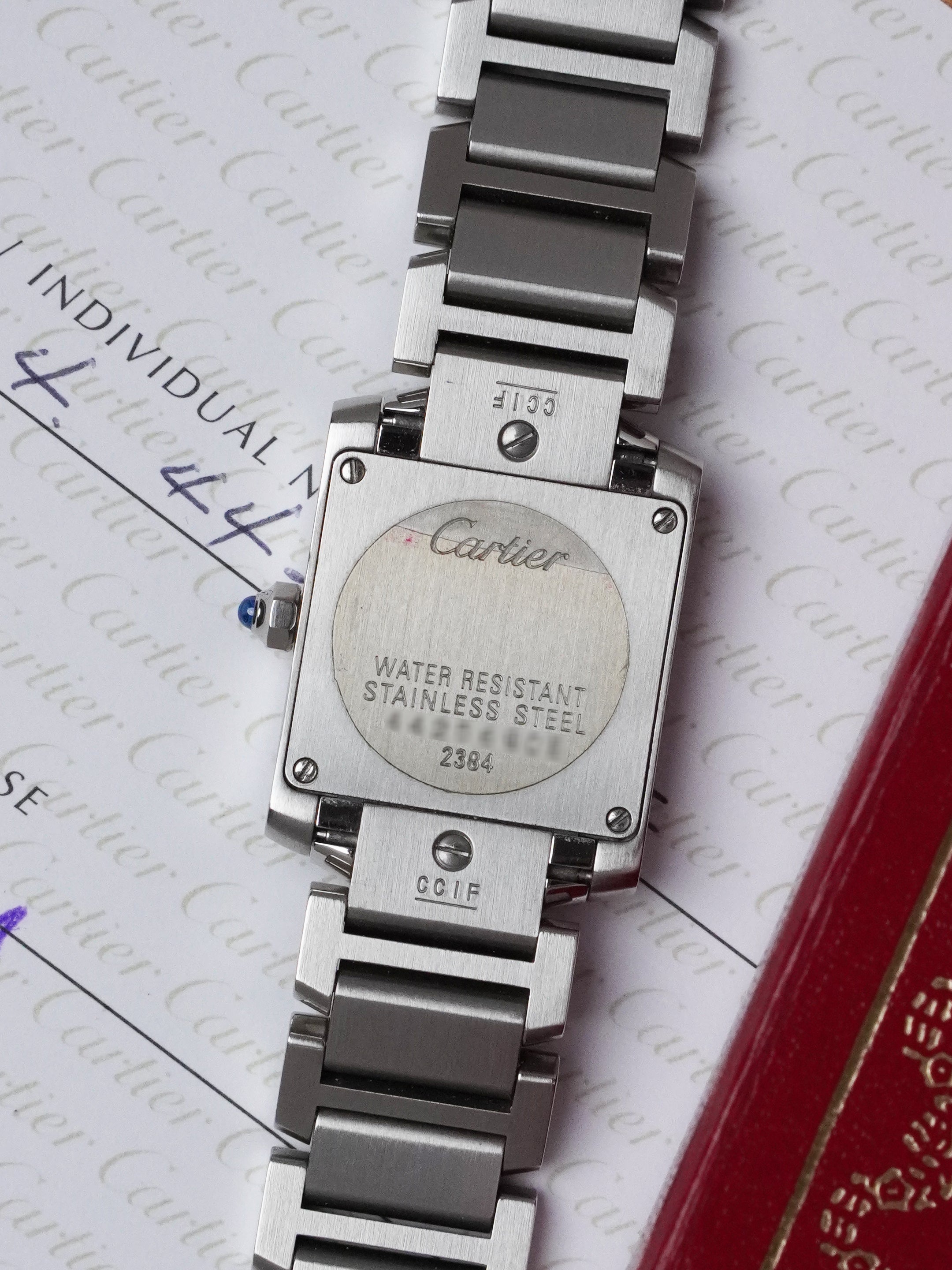 Cartier Tank Française 2384 - Stainless Steel, White Dial, Quartz, Full Set (2004)