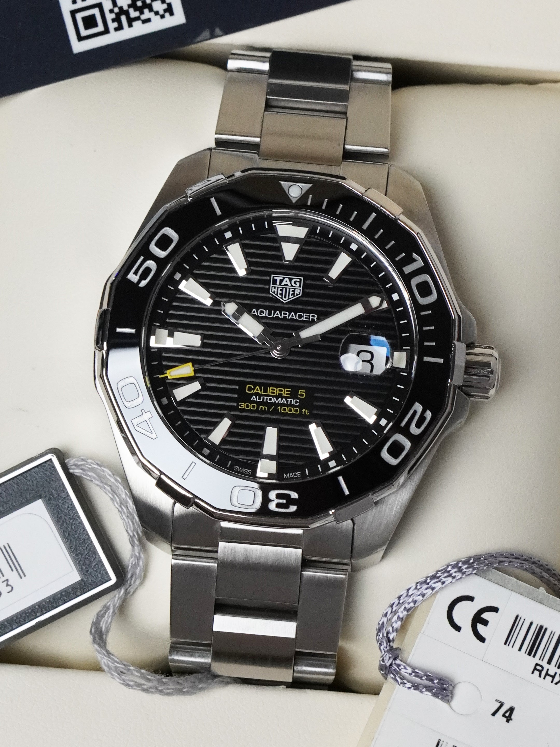 TAG Heuer Aquaracer 300M WAY201A.BA0927 - Stainless Steel, Black Dial, Automatic, Full Set (2017)