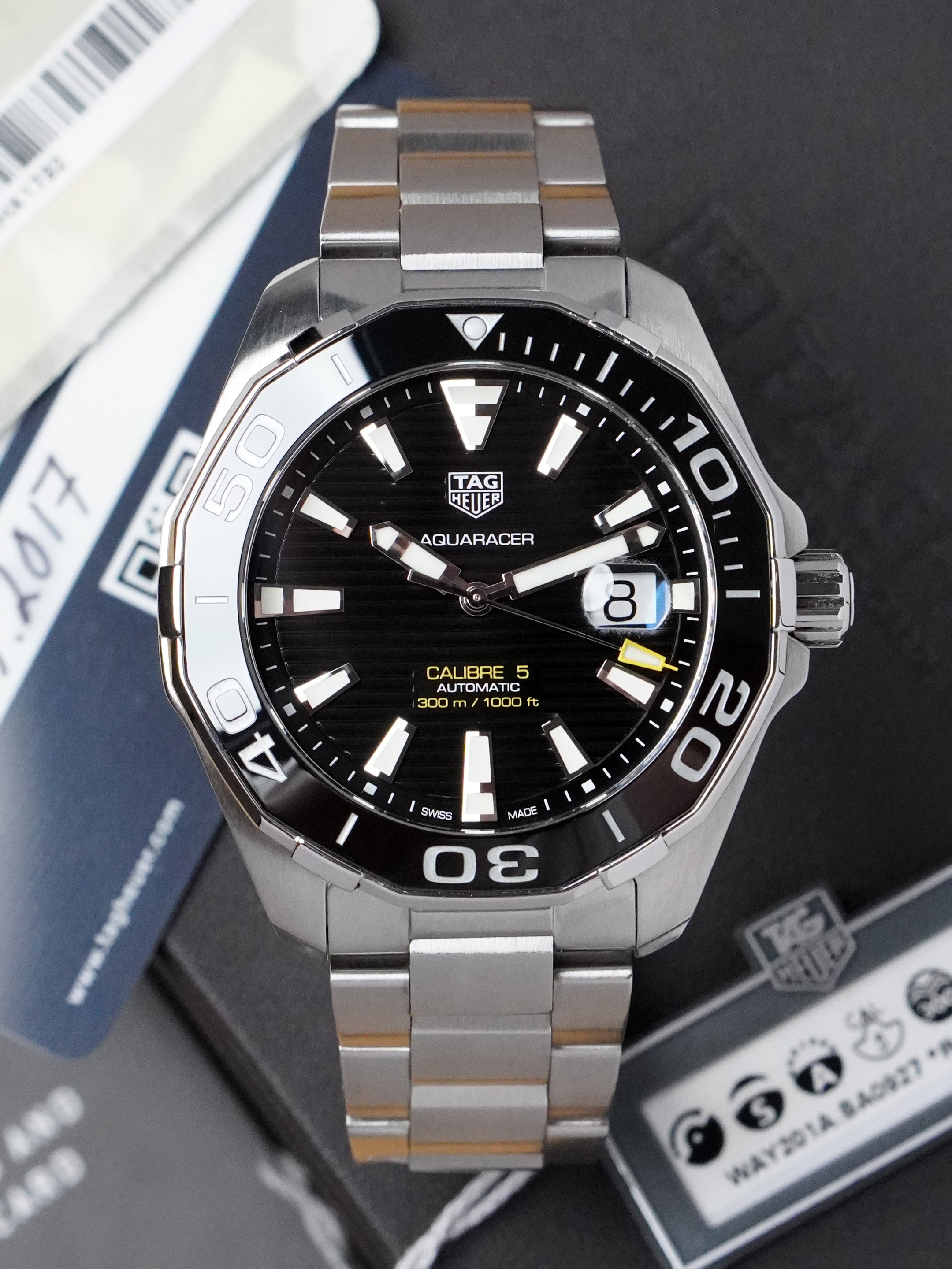 TAG Heuer Aquaracer 300M WAY201A.BA0927 - Stainless Steel, Black Dial, Automatic, Full Set (2017)