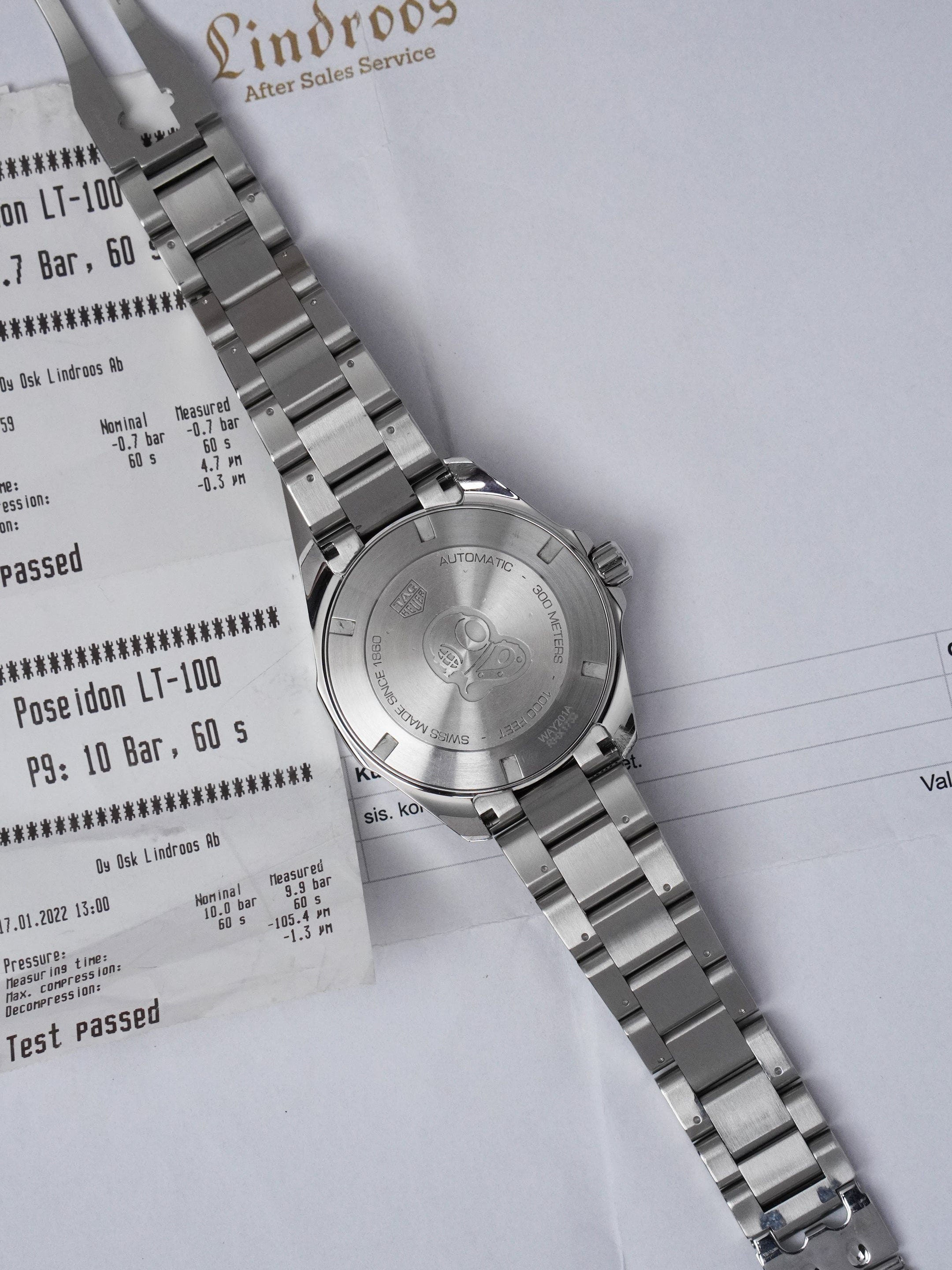 TAG Heuer Aquaracer 300M WAY201A.BA0927 - Stainless Steel, Black Dial, Automatic, Full Set (2017)