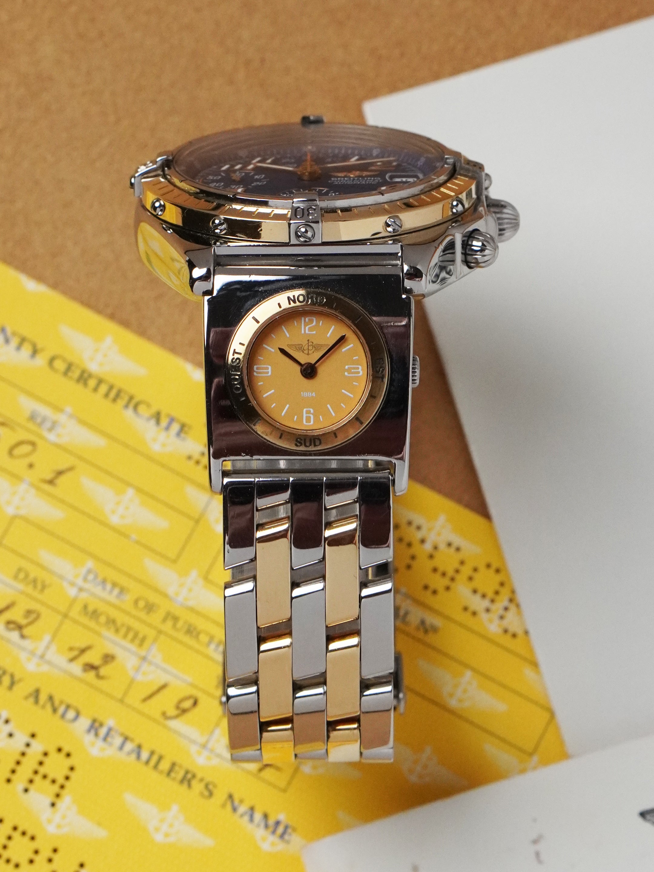 Breitling Chronomat UTC B13050.1 - Gold/Steel, Blue Dial, Automatic, Full Set (1997)