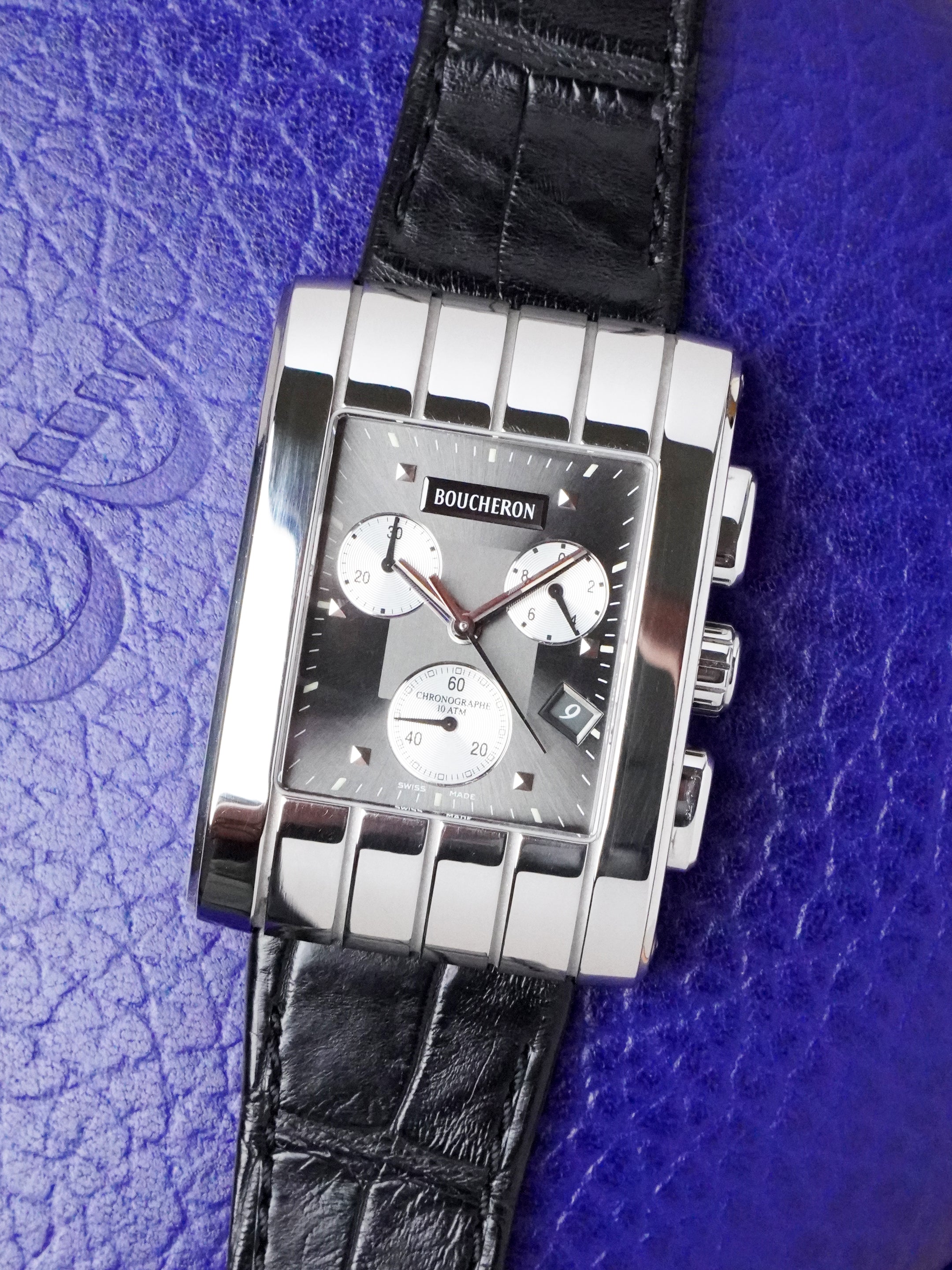 Boucheron Reflet Parallèle Chronographe - Stainless Steel, Grey Dial, Quartz, Box Only (2010)