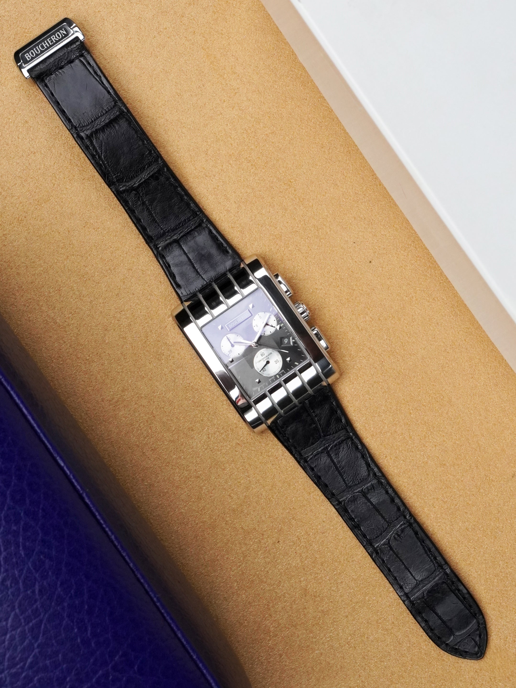 Boucheron Reflet Parallèle Chronographe - Stainless Steel, Grey Dial, Quartz, Box Only (2010)