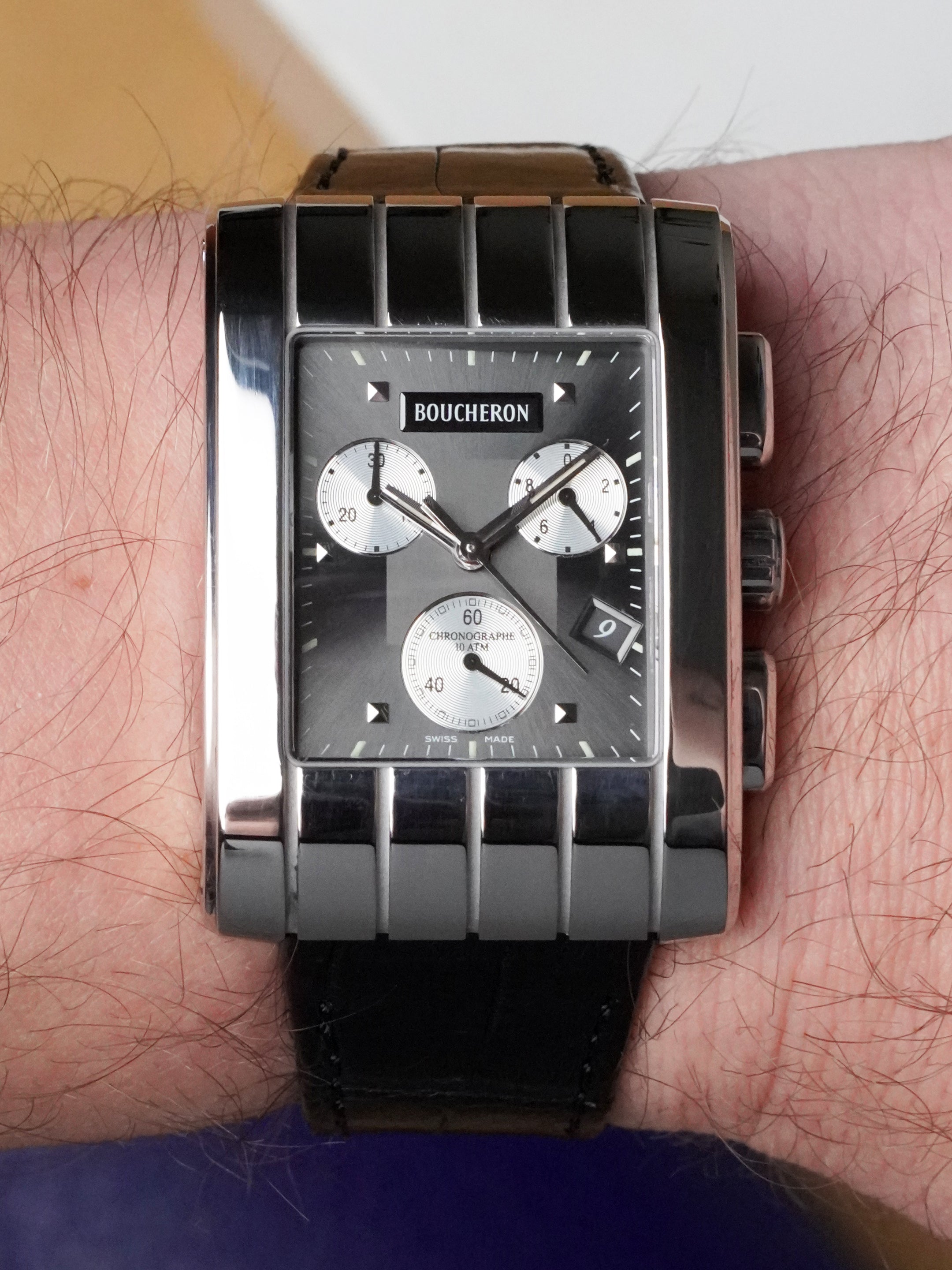 Boucheron Reflet Parallèle Chronographe - Stainless Steel, Grey Dial, Quartz, Box Only (2010)