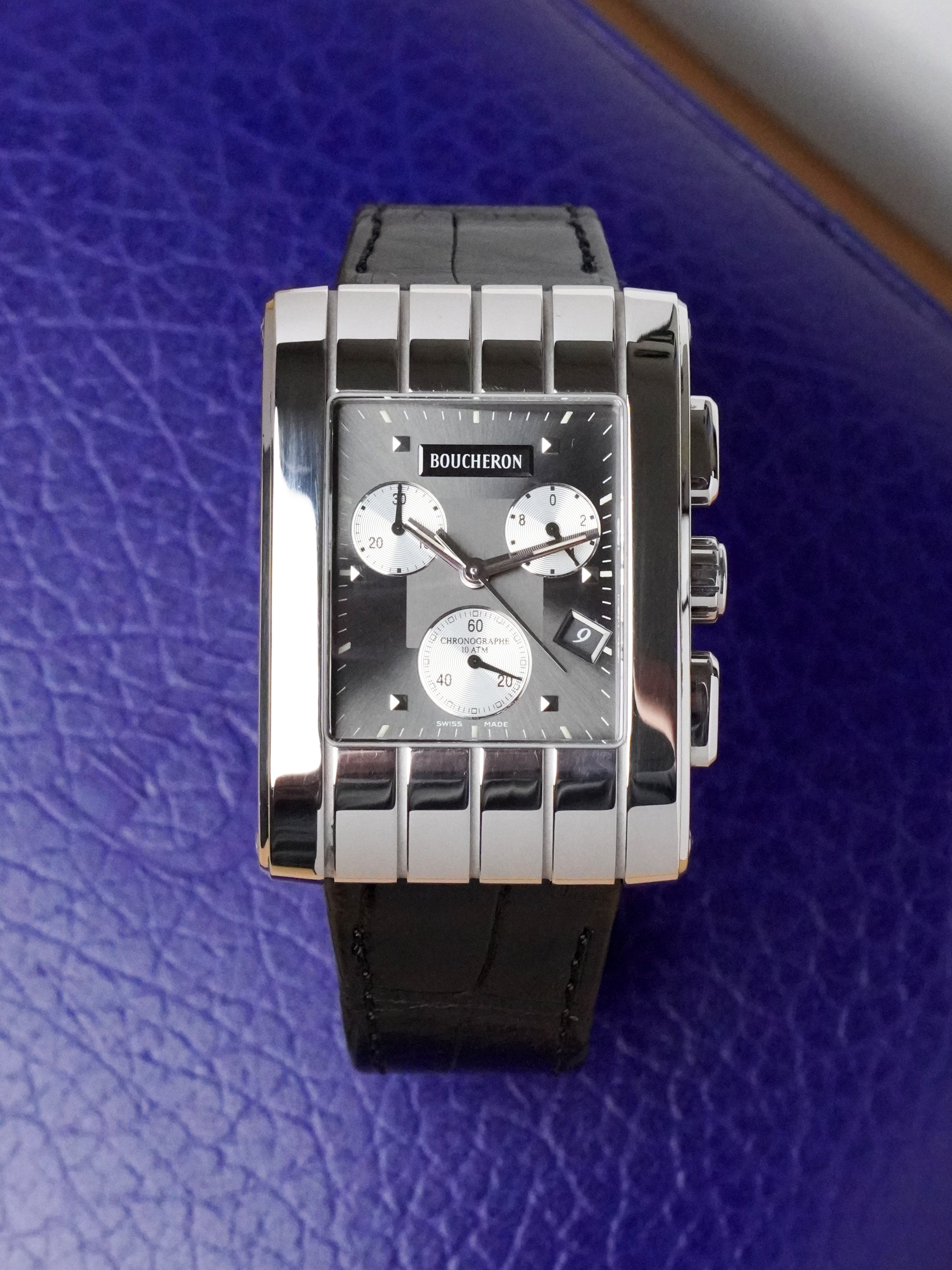 Boucheron Reflet Parallèle Chronographe - Stainless Steel, Grey Dial, Quartz, Box Only (2010)