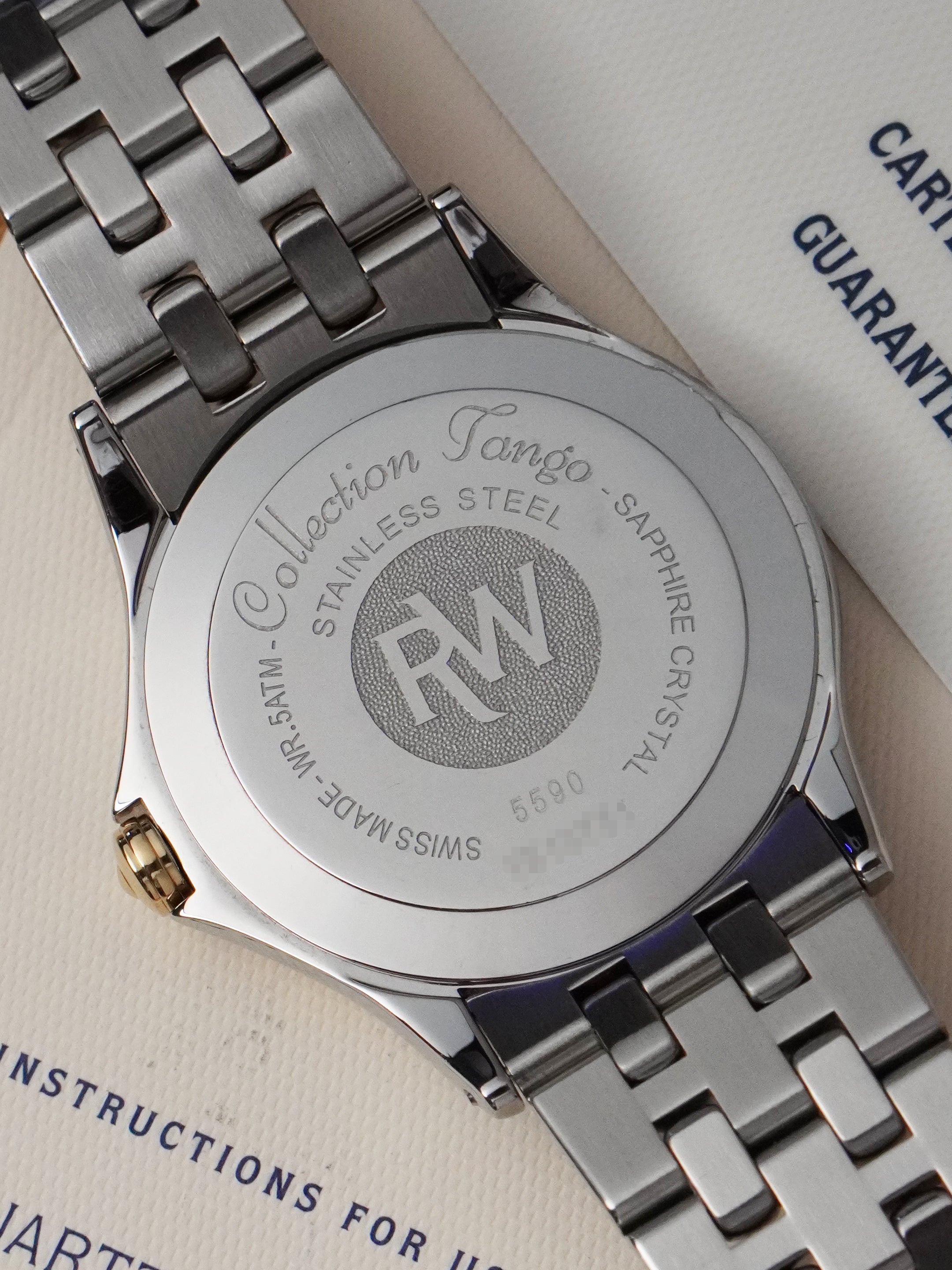 Raymond Weil Tango 5590 - Gold / Steel, Blue Dial, Quartz, Full Set (2006)