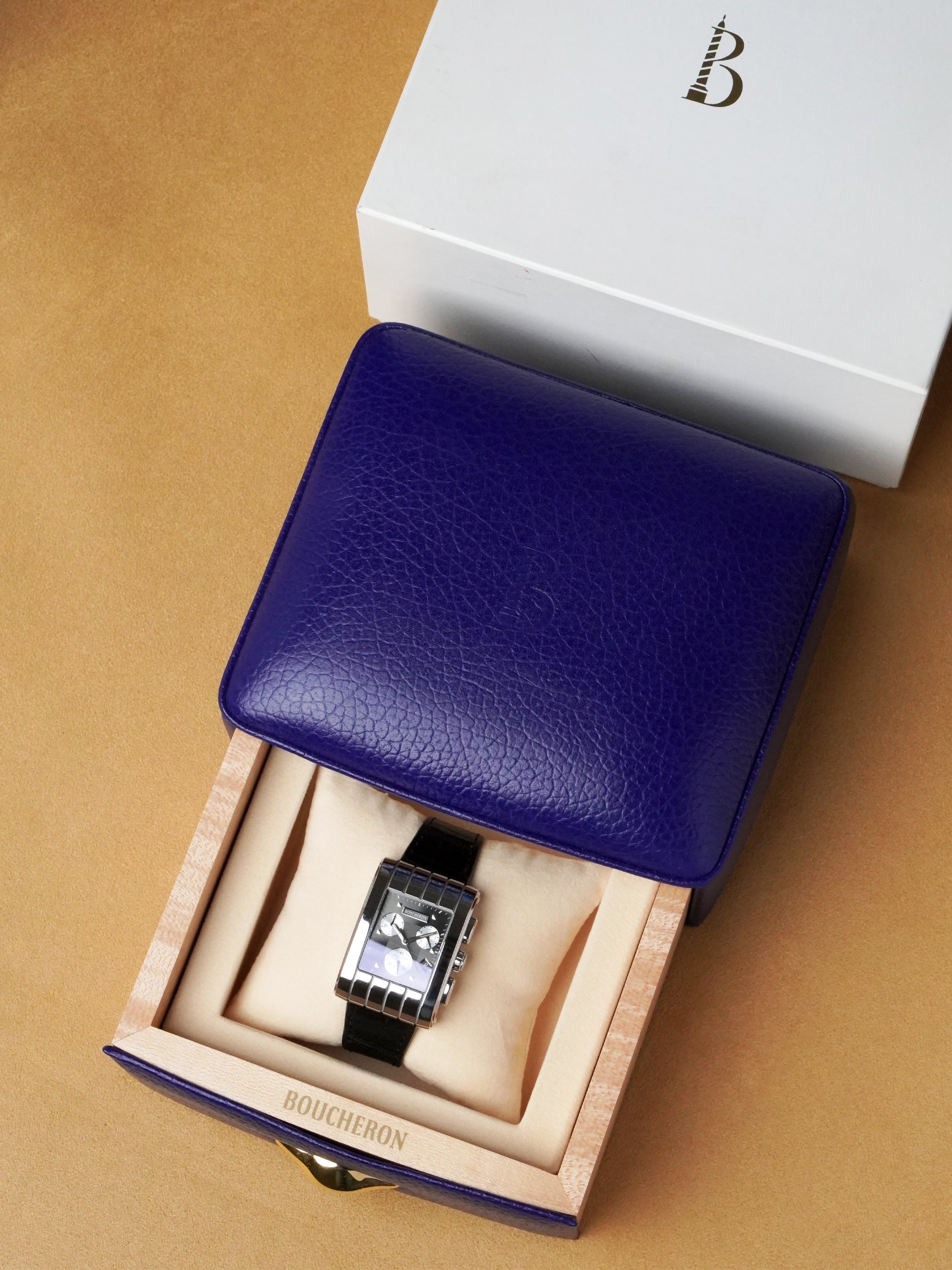 Boucheron Reflet Parallèle Chronographe - Stainless Steel, Grey Dial, Quartz, Box Only (2010)