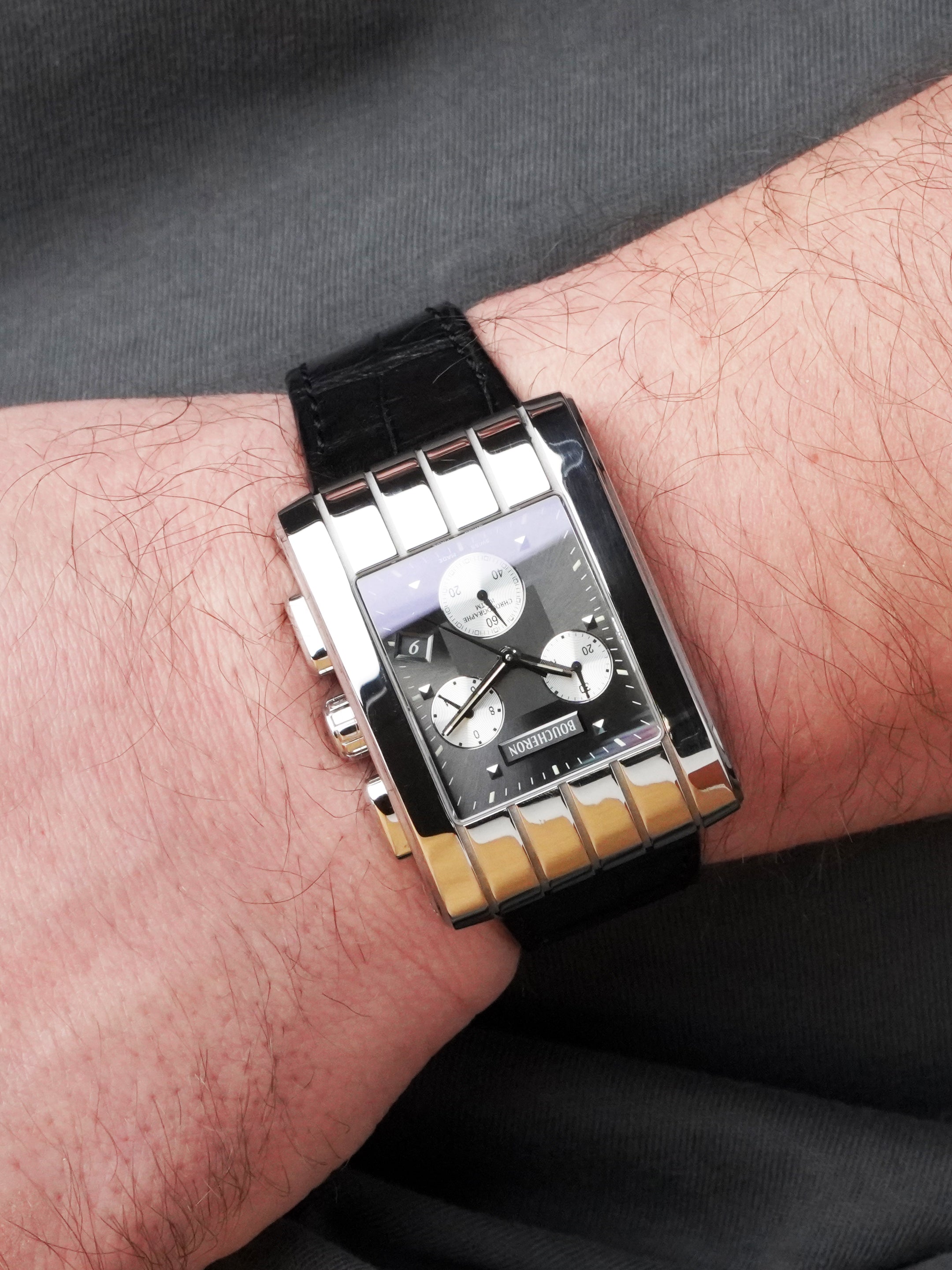 Boucheron Reflet Parallèle Chronographe - Stainless Steel, Grey Dial, Quartz, Box Only (2010)