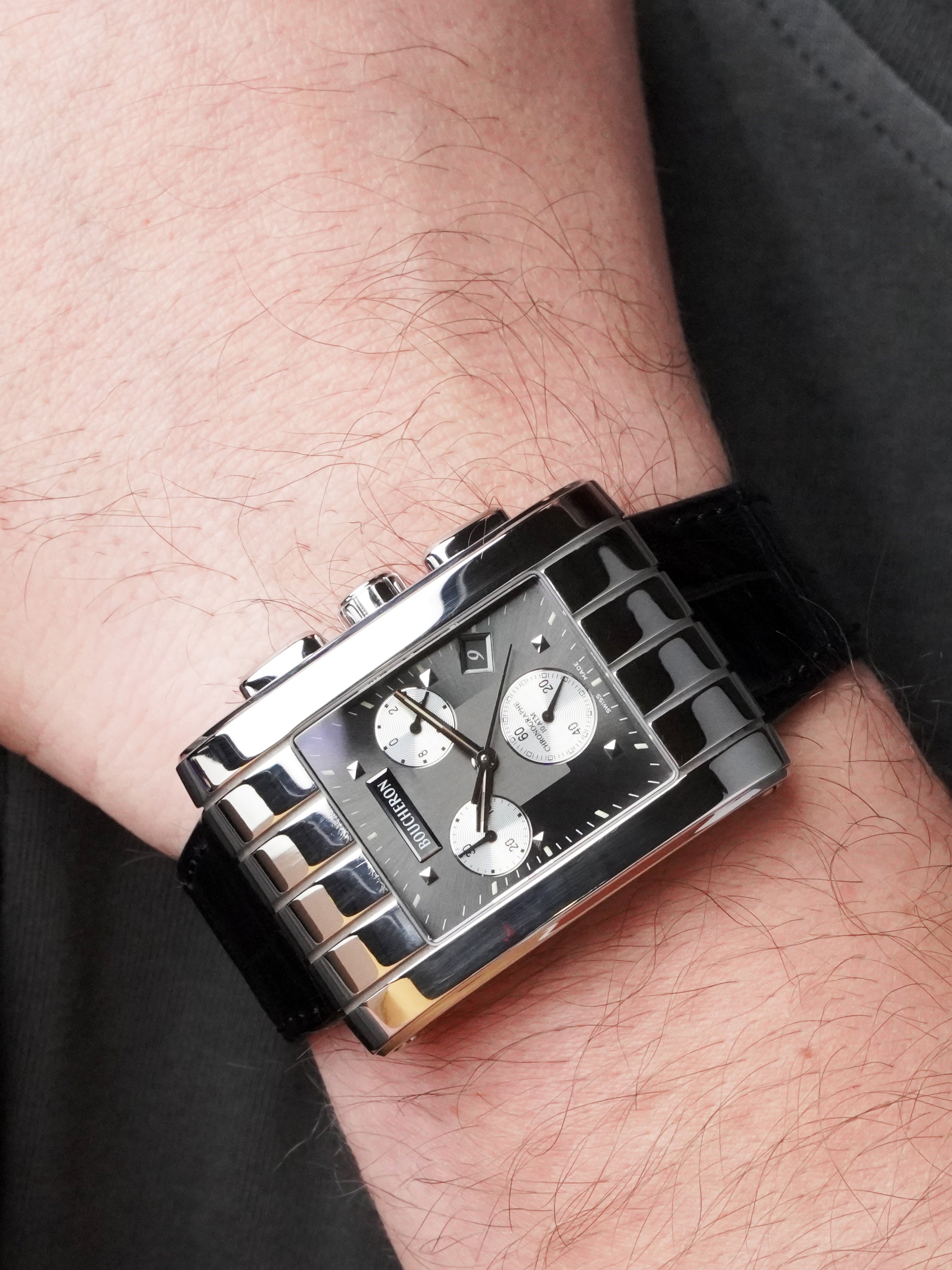 Boucheron Reflet Parallèle Chronographe - Stainless Steel, Grey Dial, Quartz, Box Only (2010)