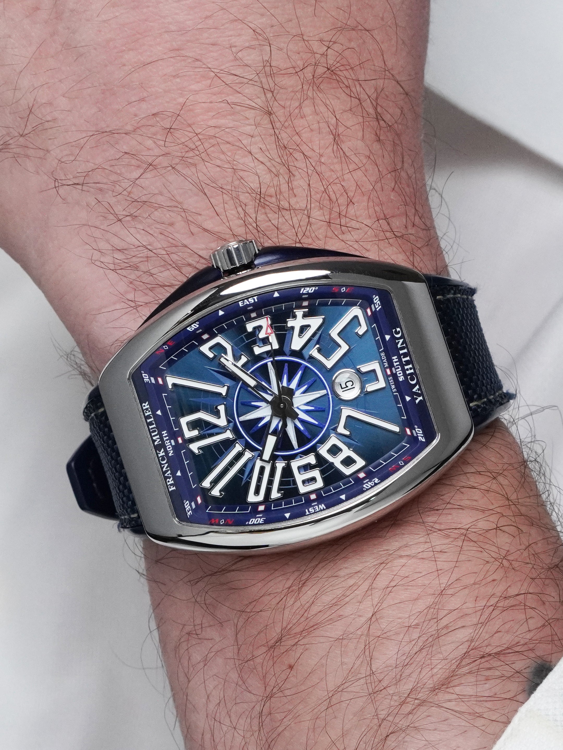 Franck Muller Vanguard Yachting V45SCDTYACHT - Stainless Steel, Blue Dial, Full Set (2019)