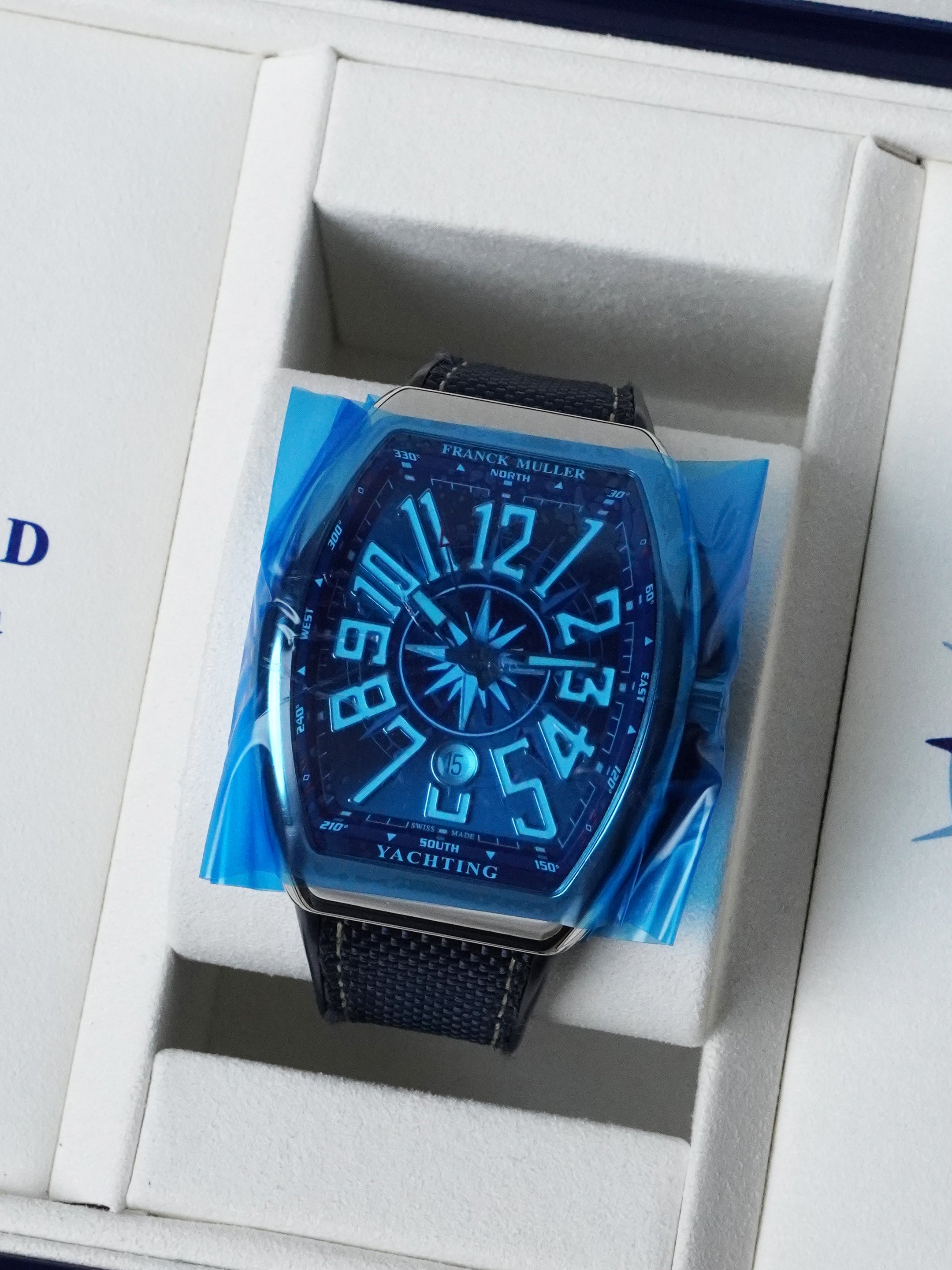 Franck Muller Vanguard Yachting V45SCDTYACHT - Stainless Steel, Blue Dial, Full Set (2019)