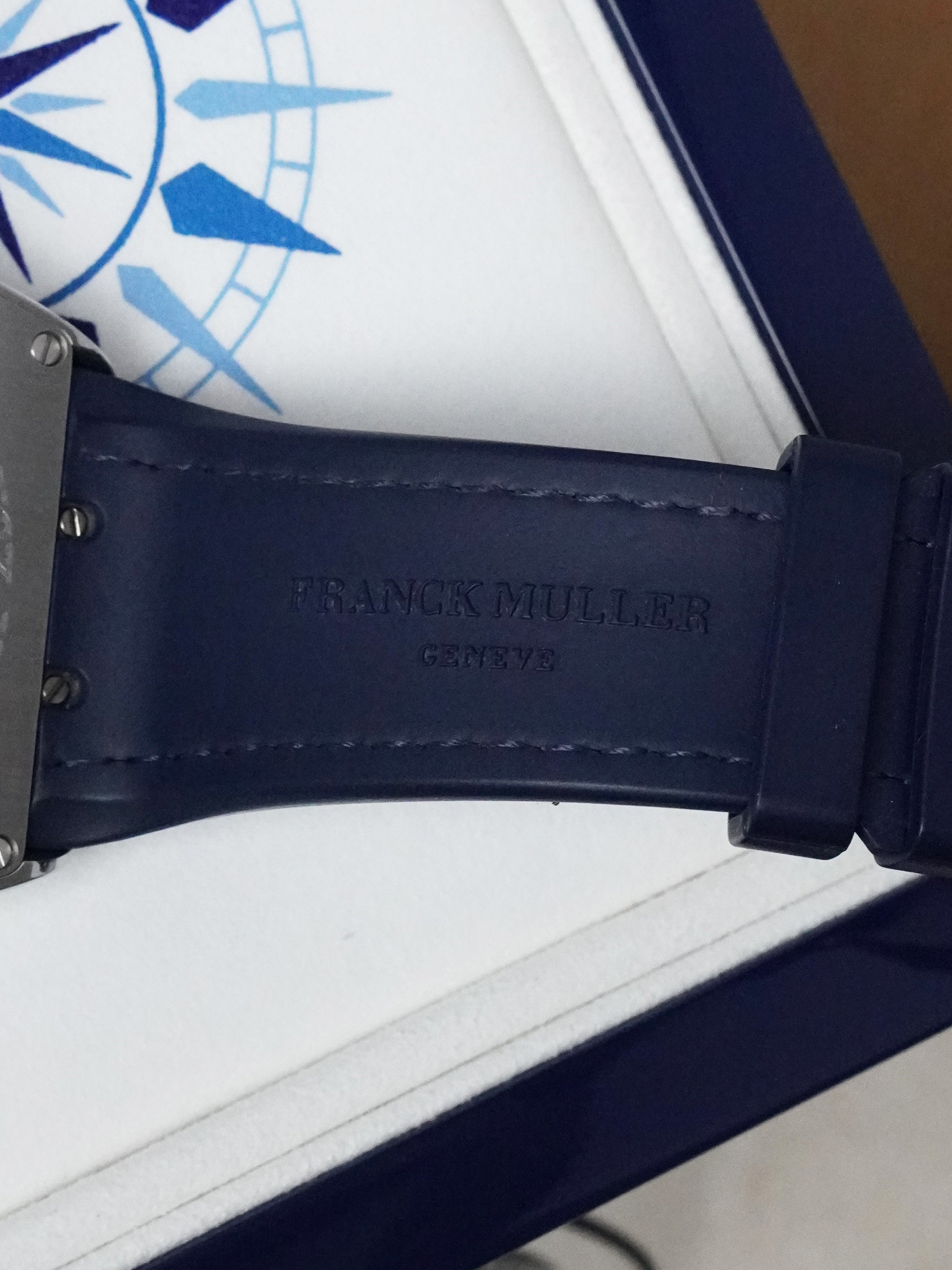 Franck Muller Vanguard Yachting V45SCDTYACHT - Stainless Steel, Blue Dial, Full Set (2019)