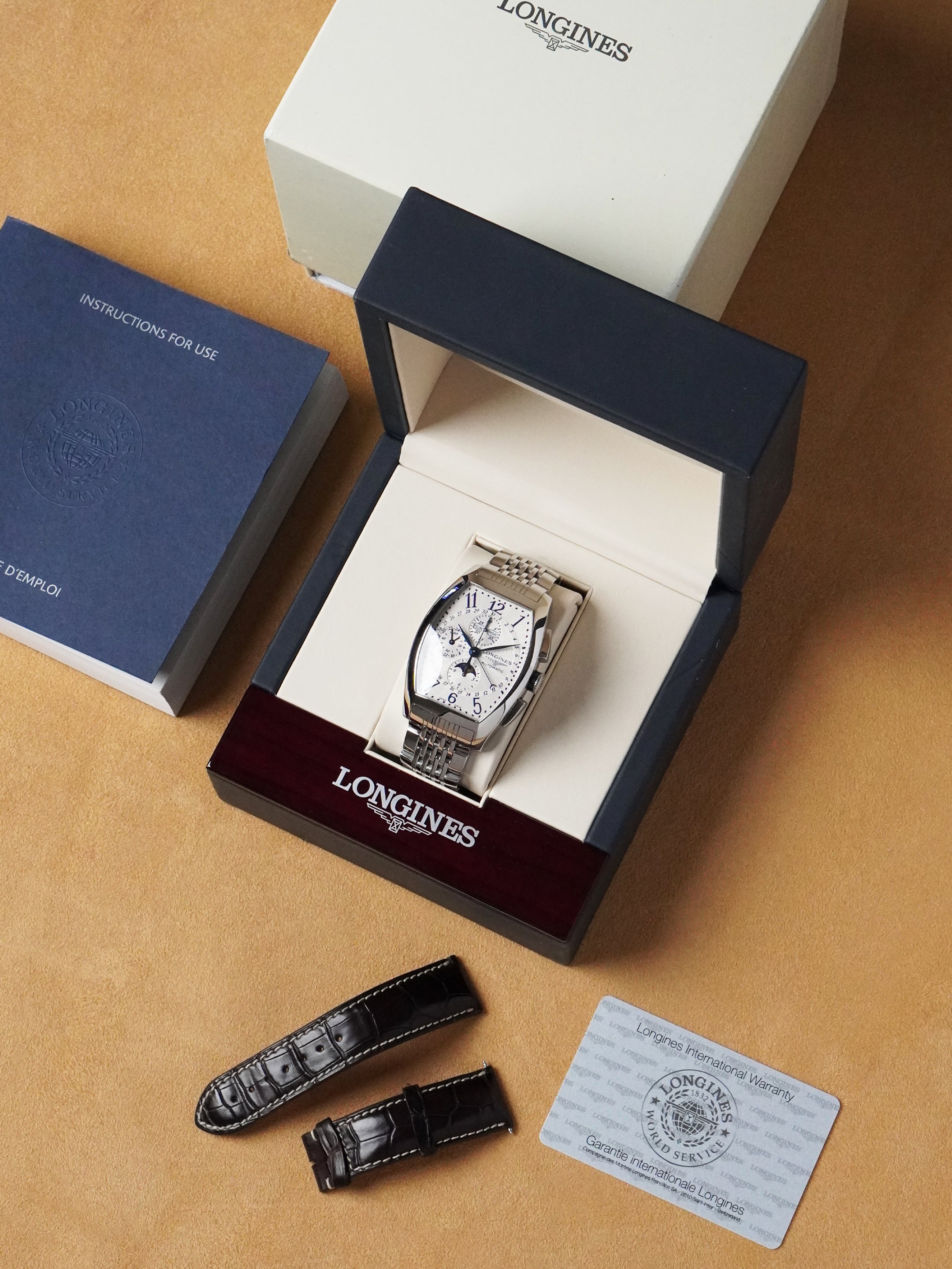 Longines Evidenza Moonphase Chronograph L2.688.4.78.4 - Cream Dial, Full Set (2008)