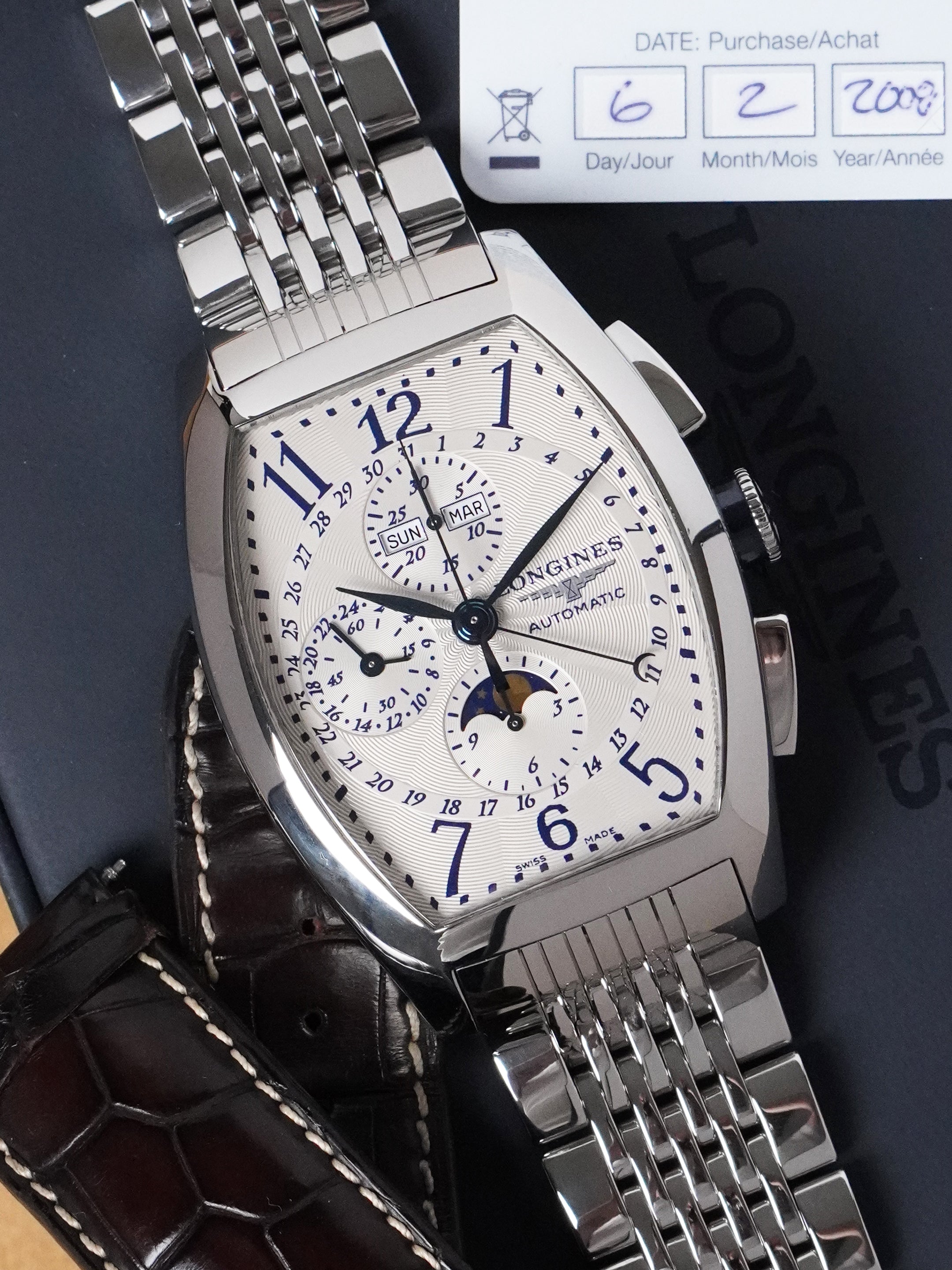 Longines Evidenza Moonphase Chronograph L2.688.4.78.4 - Cream Dial, Full Set (2008)