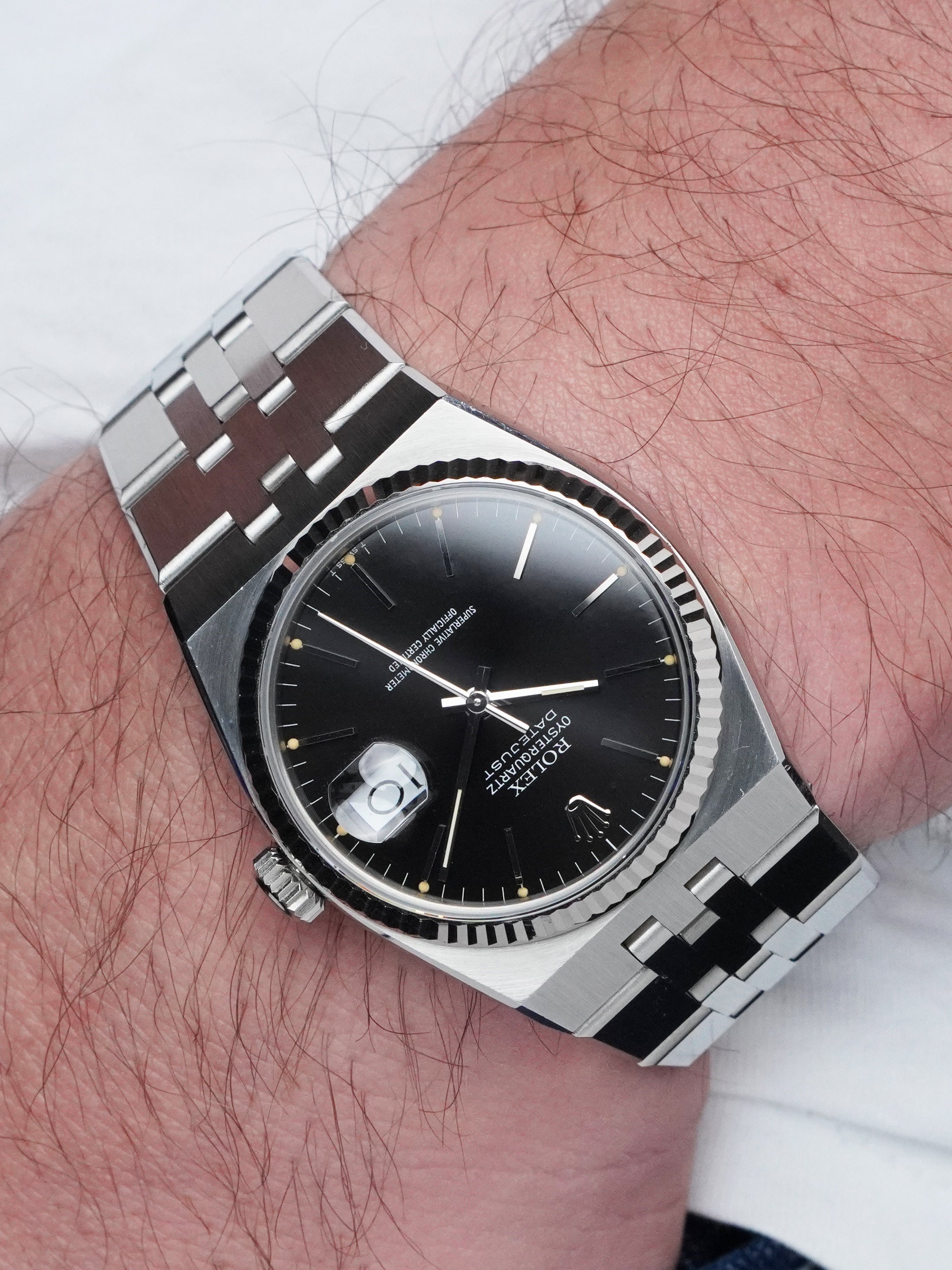Rolex Datejust Oysterquartz 17014 - Stainless Steel, Black Dial
