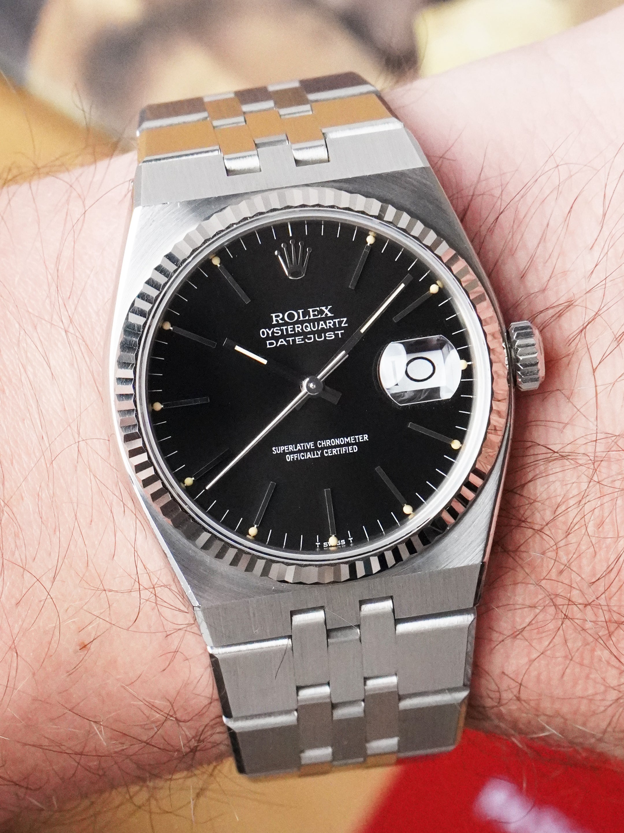 Rolex Datejust Oysterquartz 17014 - Stainless Steel, Black Dial, Quartz, Box Only (1984)