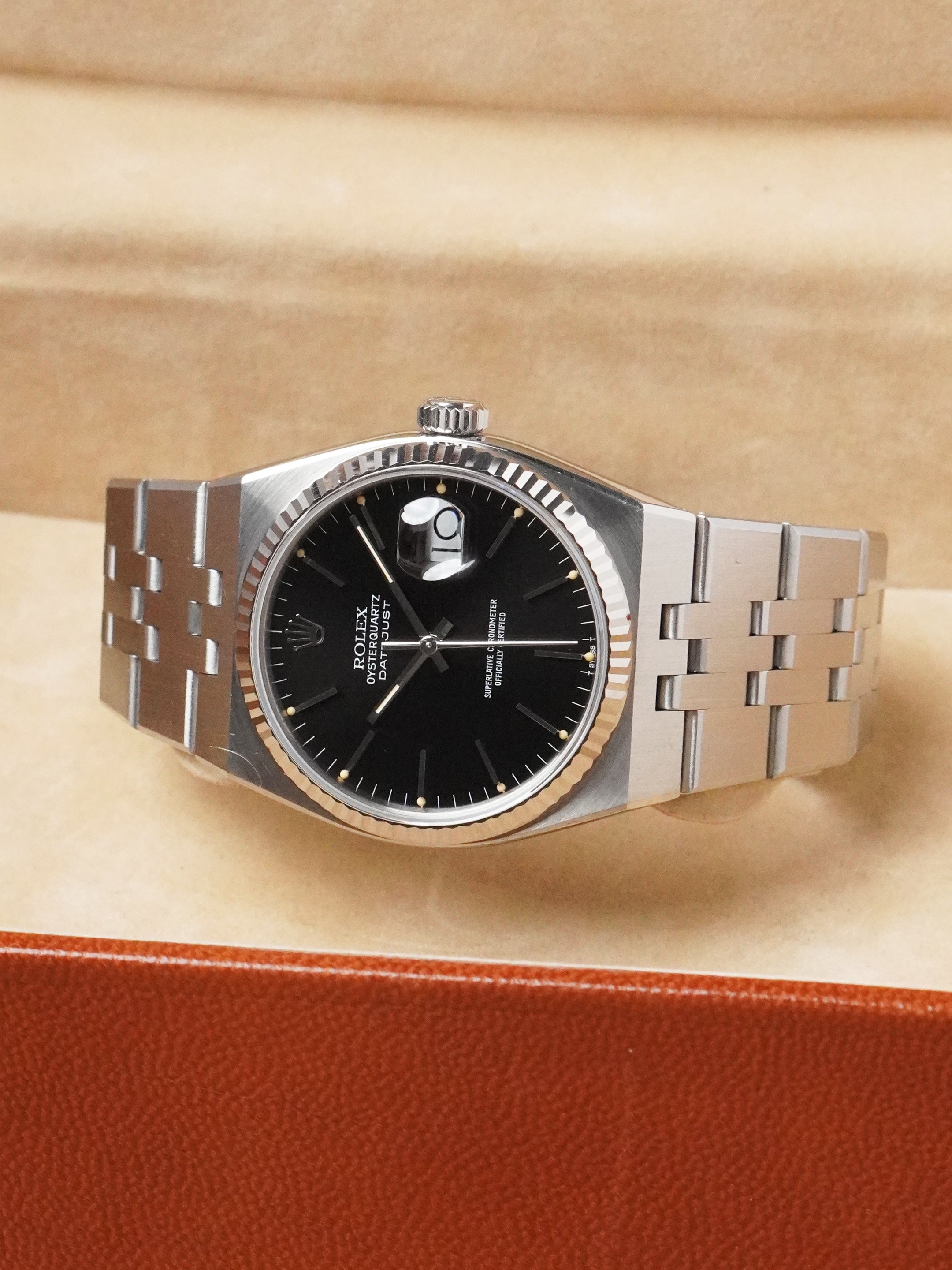 Rolex Datejust Oysterquartz 17014 - Stainless Steel, Black Dial, Quartz, Box Only (1984)