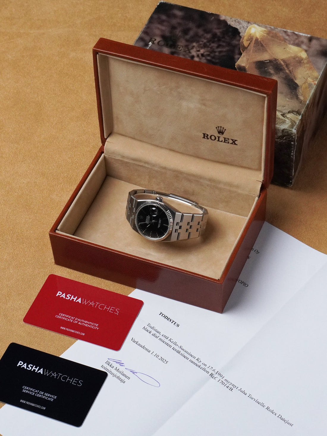 Rolex Datejust Oysterquartz 17014 - Stainless Steel, Black Dial, Quartz, Box Only (1984)