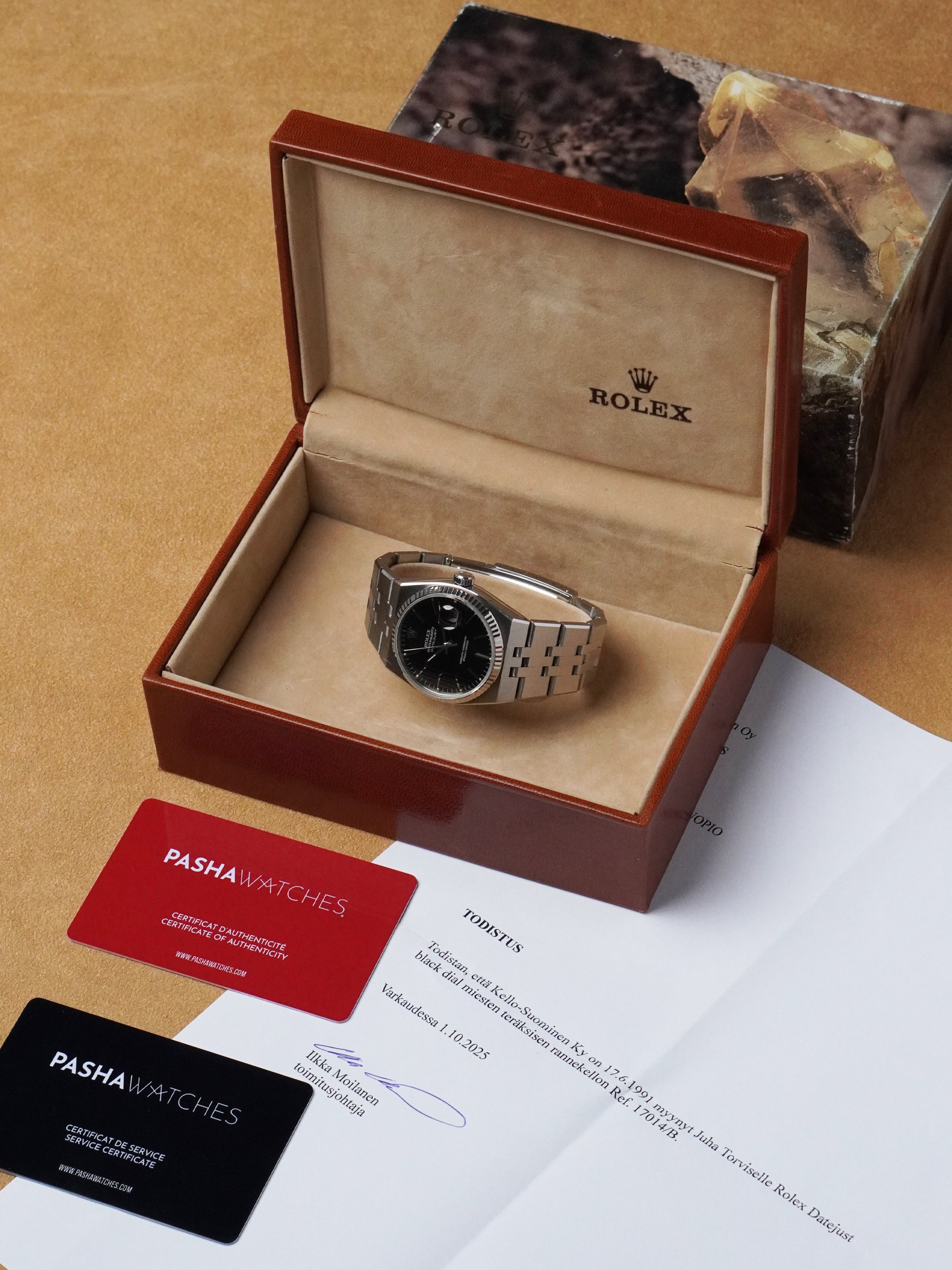 Rolex Datejust Oysterquartz 17014 - Stainless Steel, Black Dial, Quartz, Box Only (1984)