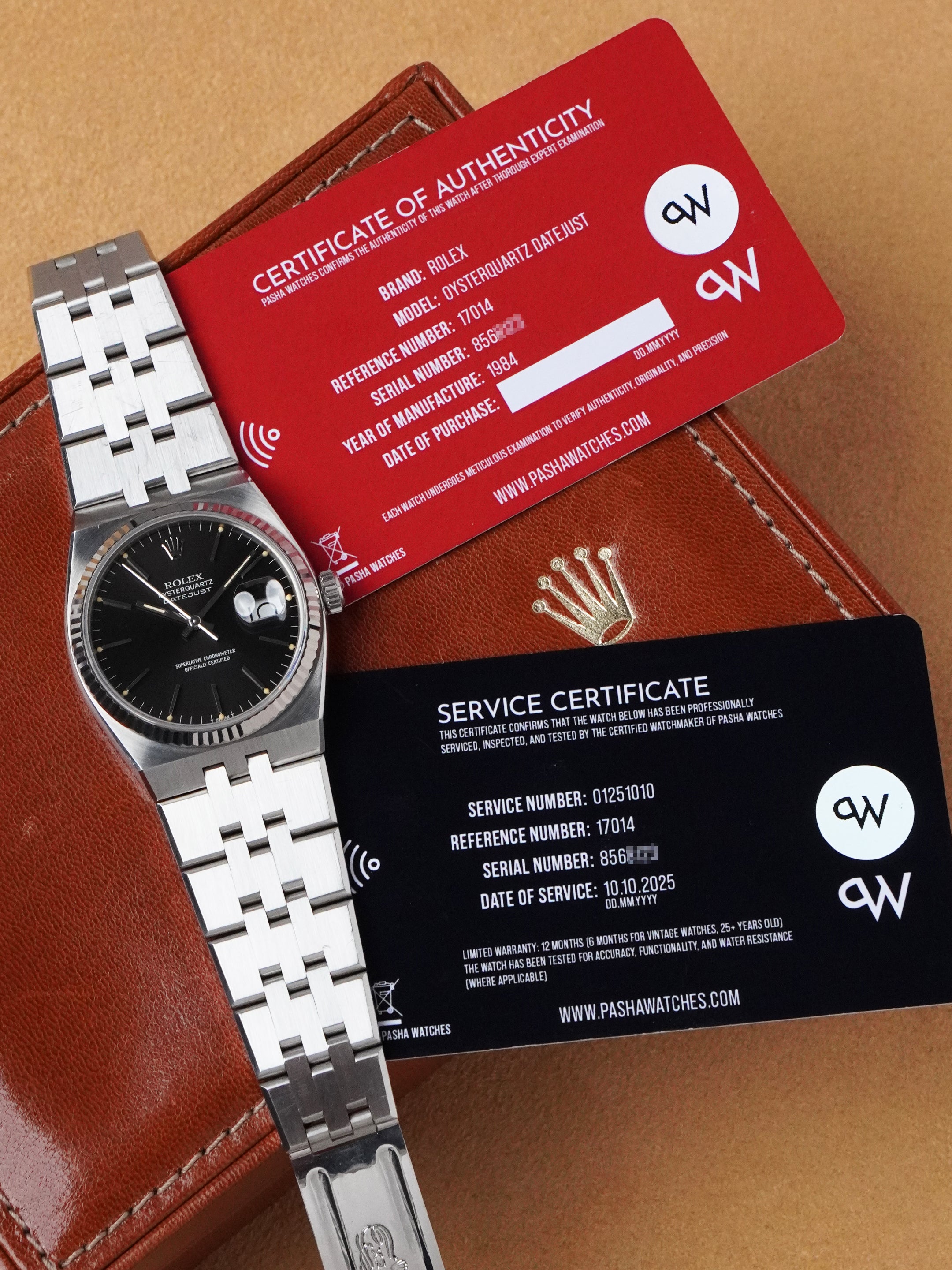 Rolex Datejust Oysterquartz 17014 - Stainless Steel, Black Dial, Quartz, Box Only (1984)