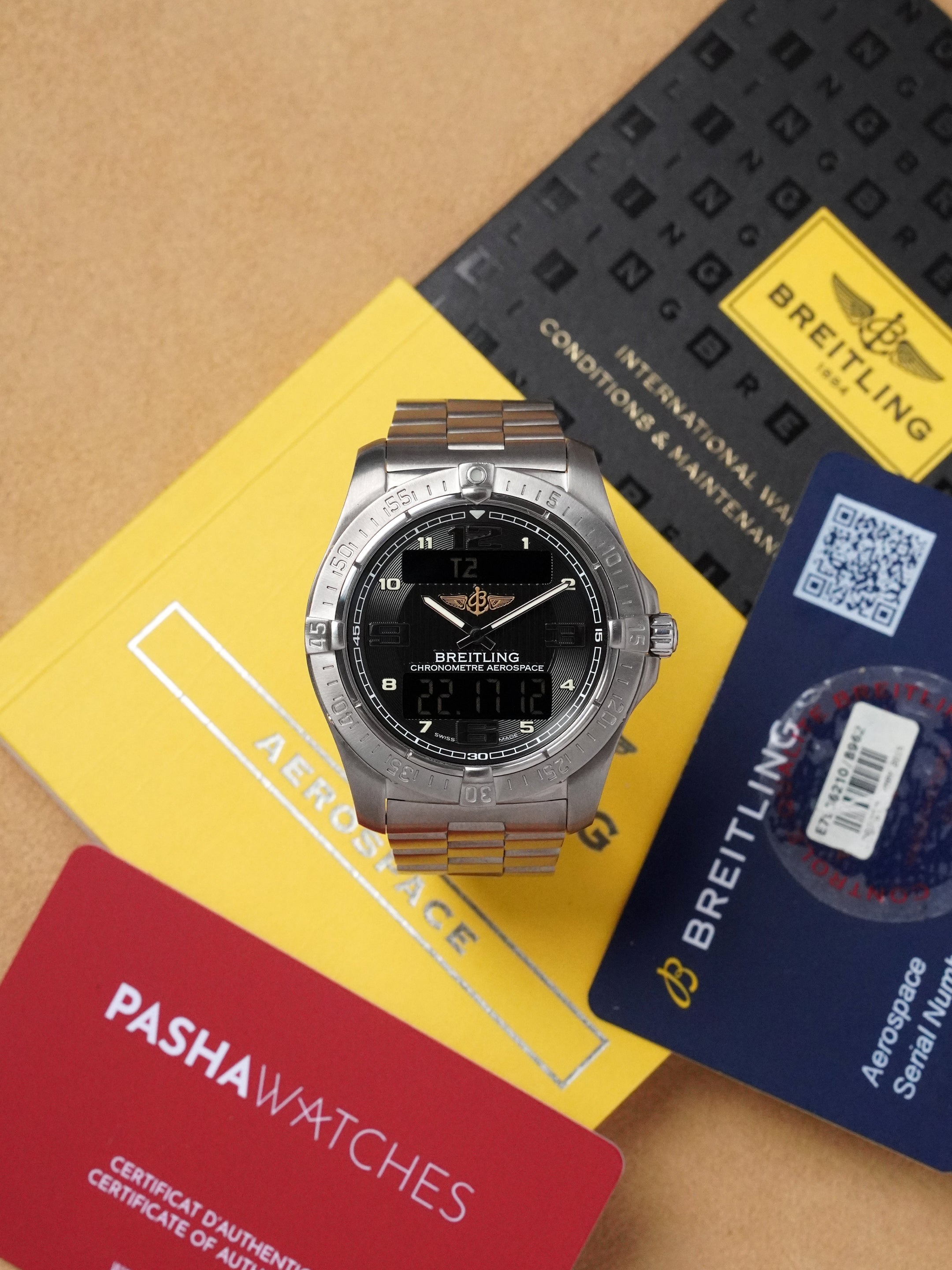 Breitling Aerospace Avantage E7936210/B962 - Titanium, Black Dial, Quartz, Full Set (2015)