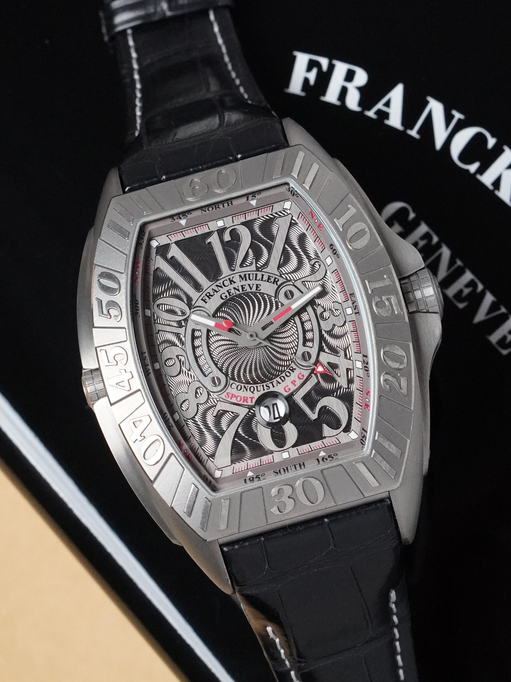 Franck Muller Conquistador Grand Prix 9900 SC DT GPG - Titanium, Full Set (2015)