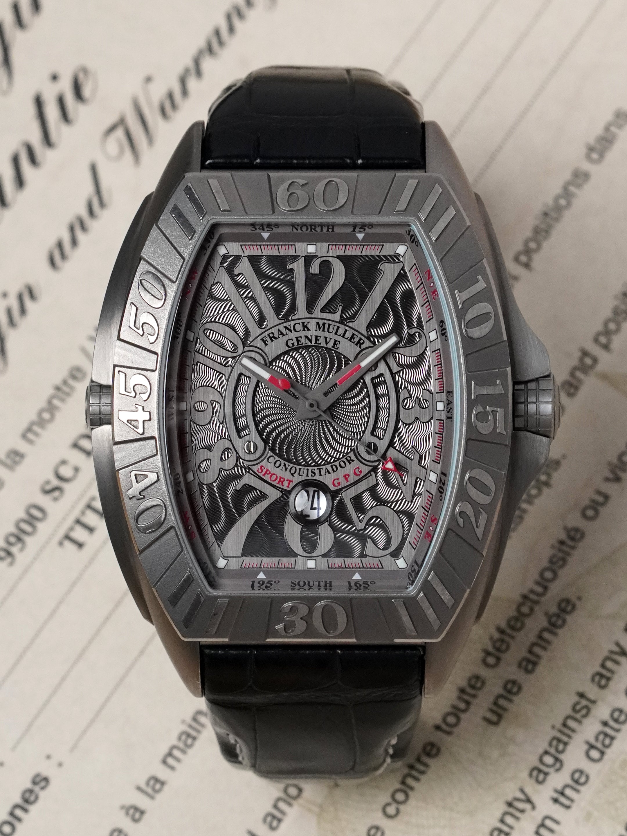 Franck Muller Conquistador Grand Prix 9900 SC DT GPG - Titanium, Full Set (2015)