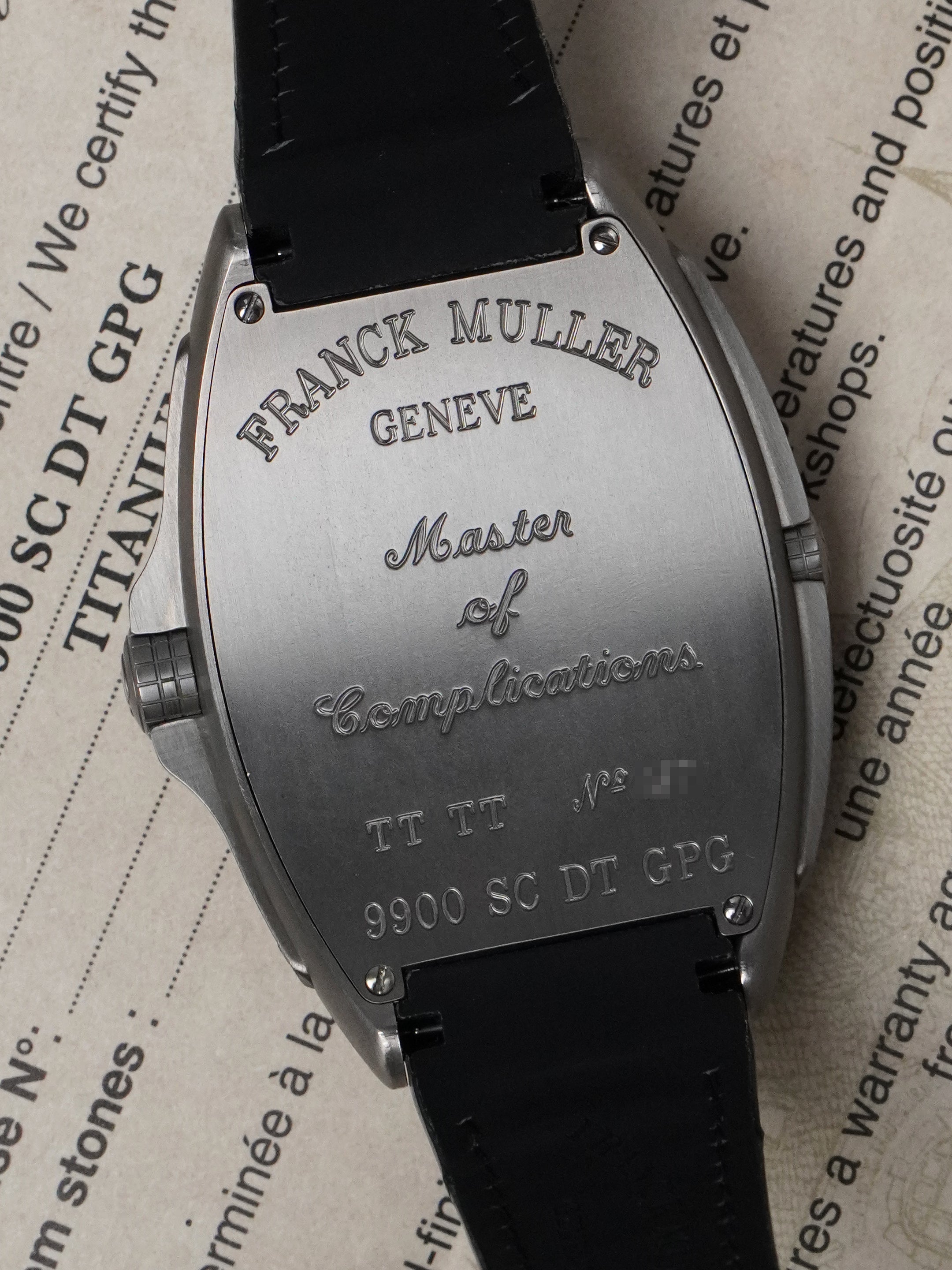 Franck Muller Conquistador Grand Prix 9900 SC DT GPG - Titanium, Full Set (2015)