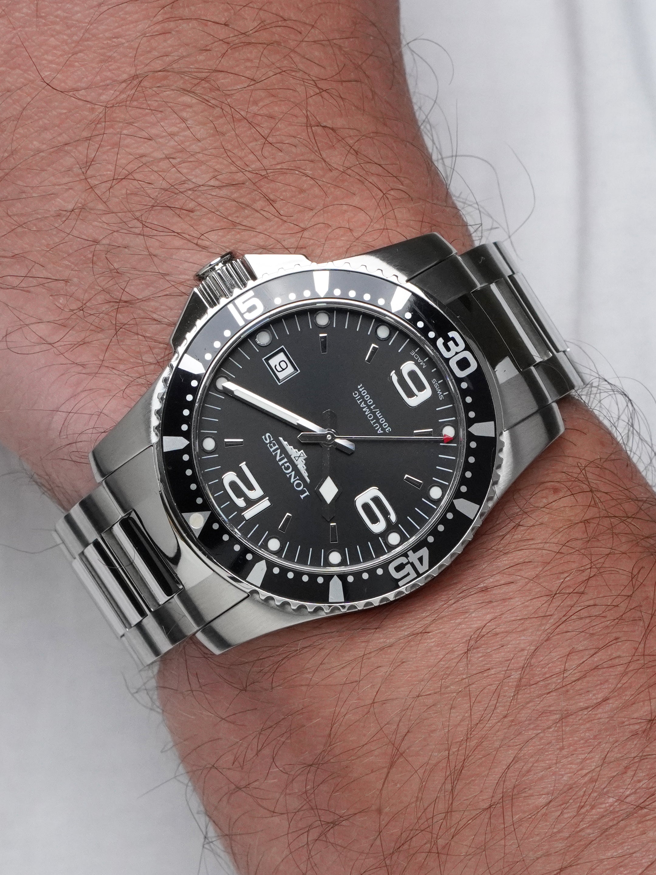 Longines HydroConquest L3.642.4.56.6 - Stainless Steel, Black Dial, Automatic, Full Set (2010)