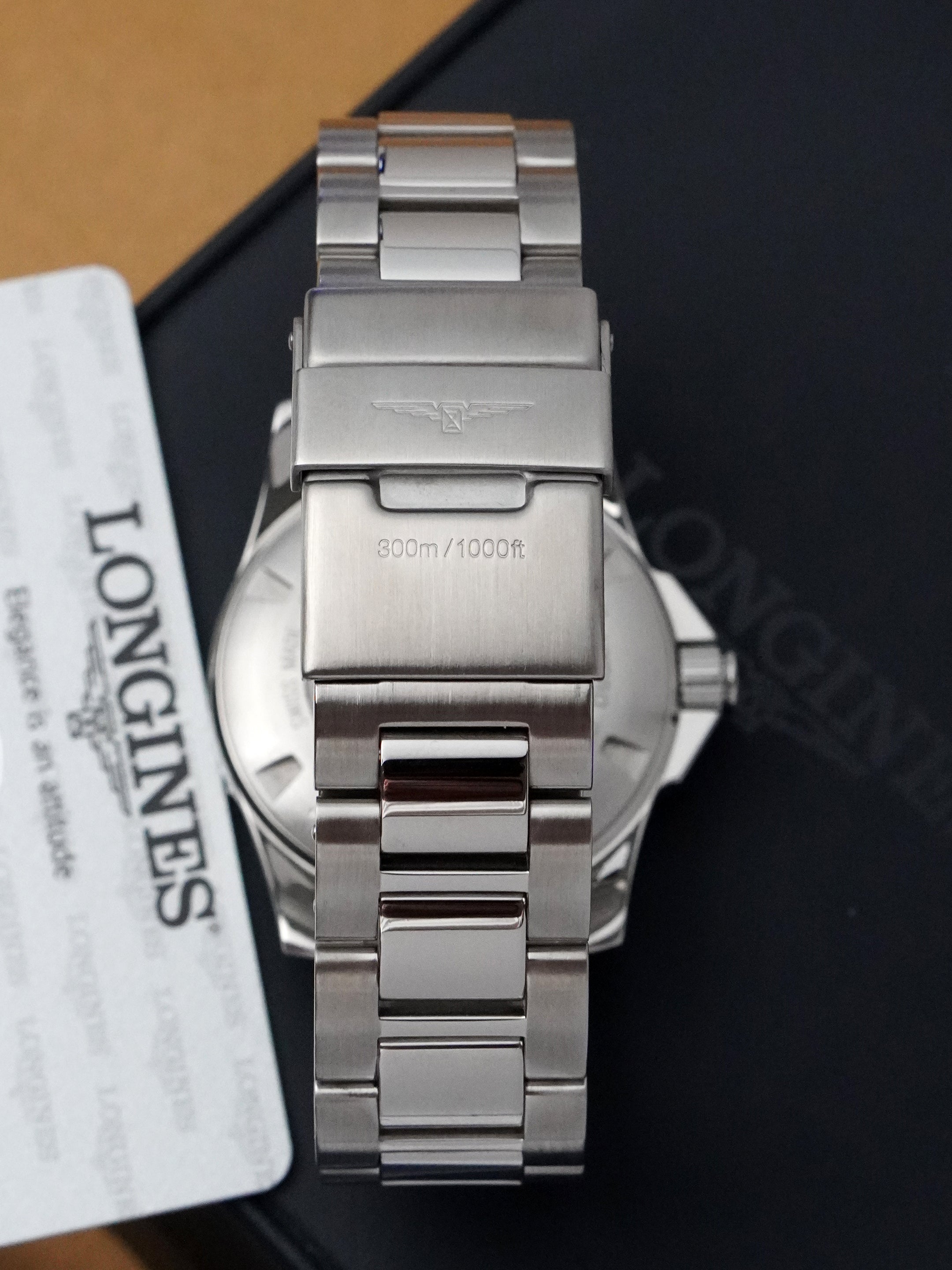 Longines HydroConquest L3.642.4.56.6 - Stainless Steel, Black Dial, Automatic, Full Set (2010)