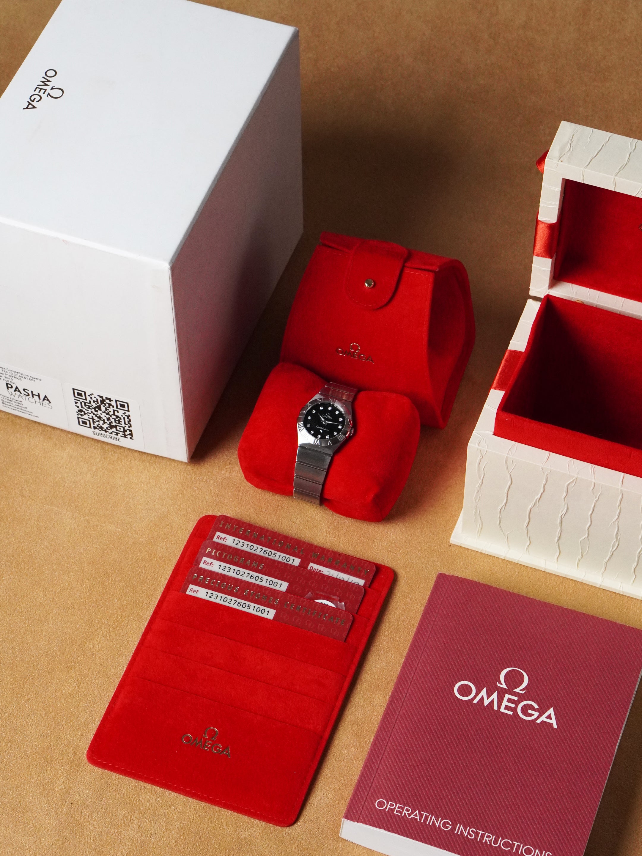 Omega Constellation 123.10.27.60.51.001 - Factory Diamonds, Supernova Dial, Quartz, Full Set (2010)