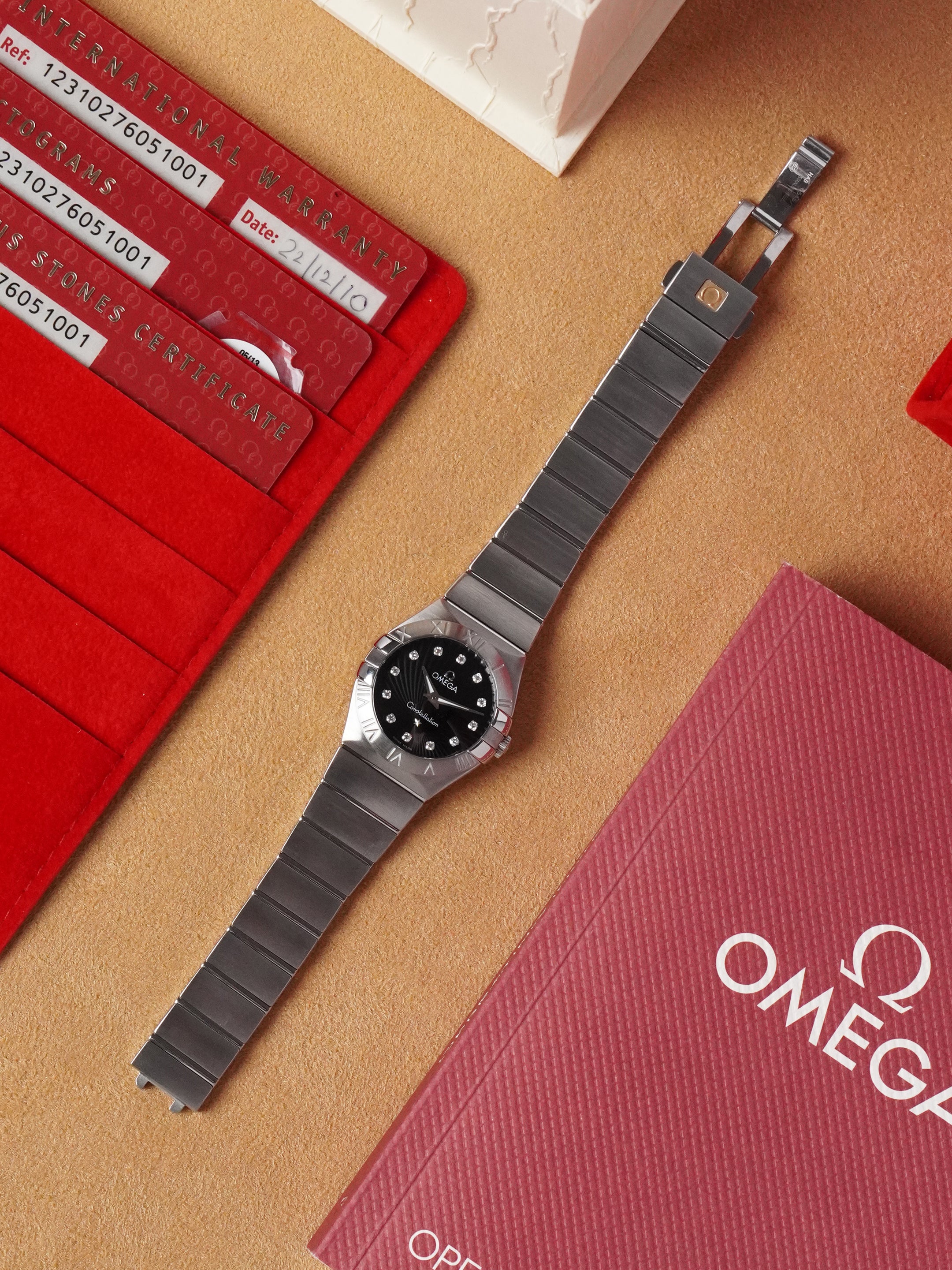 Omega Constellation 123.10.27.60.51.001 - Factory Diamonds, Supernova Dial, Quartz, Full Set (2010)