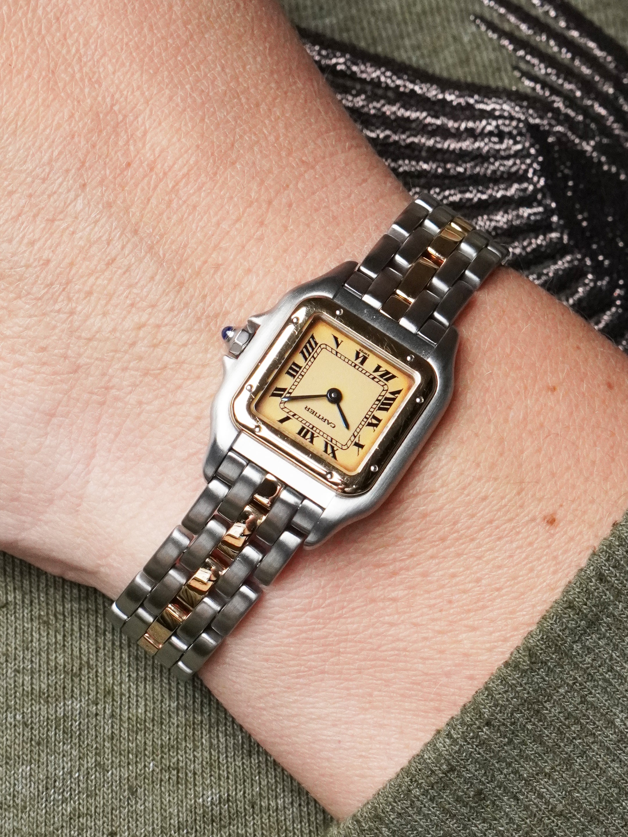 Cartier Panthère 1057917 - Yellow Gold & Steel, Cream Dial, Quartz, Full Set (1991)