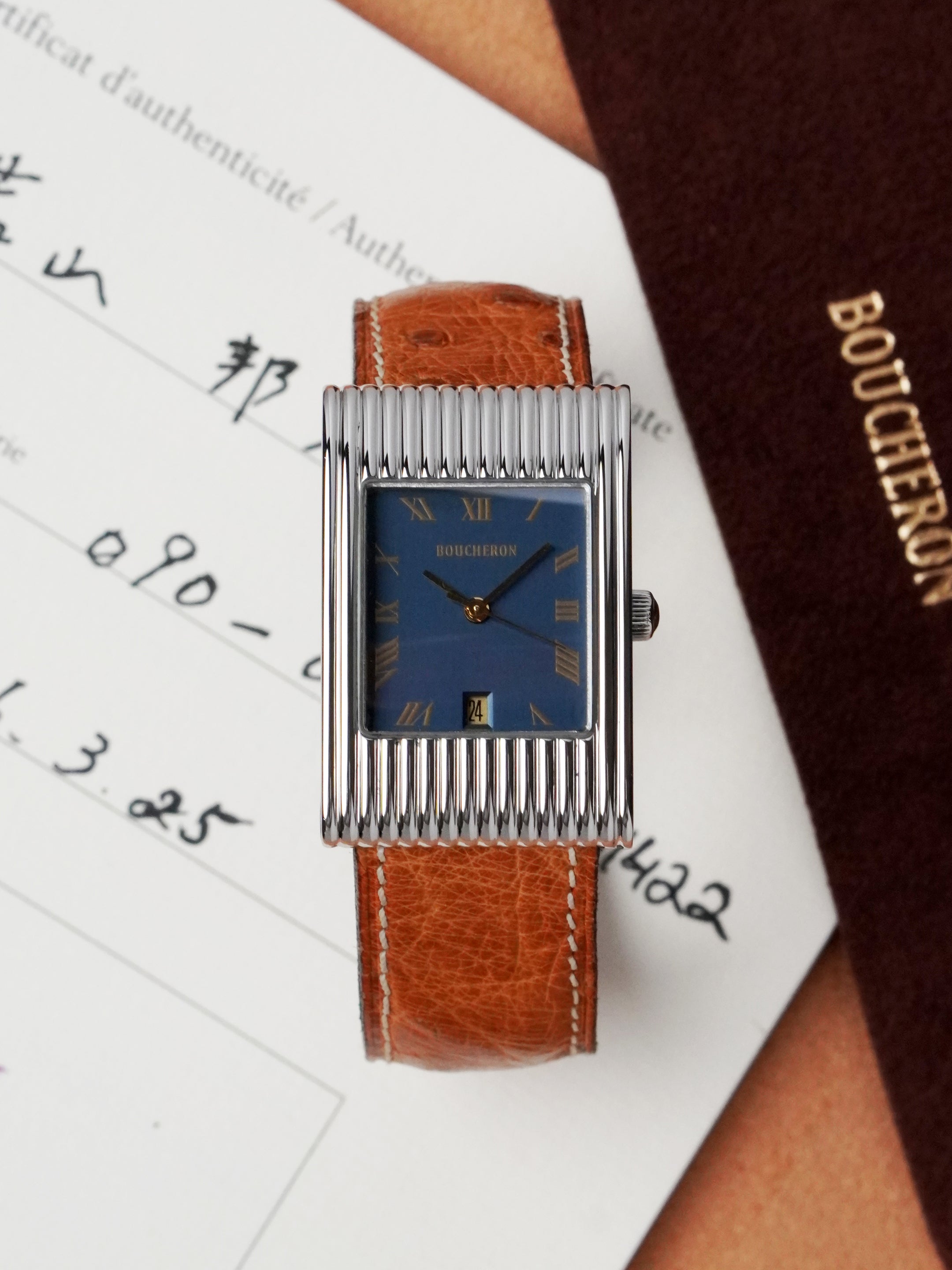 Boucheron Reflet - Stainless Steel, Blue Dial, Quartz, Full Set (2006)