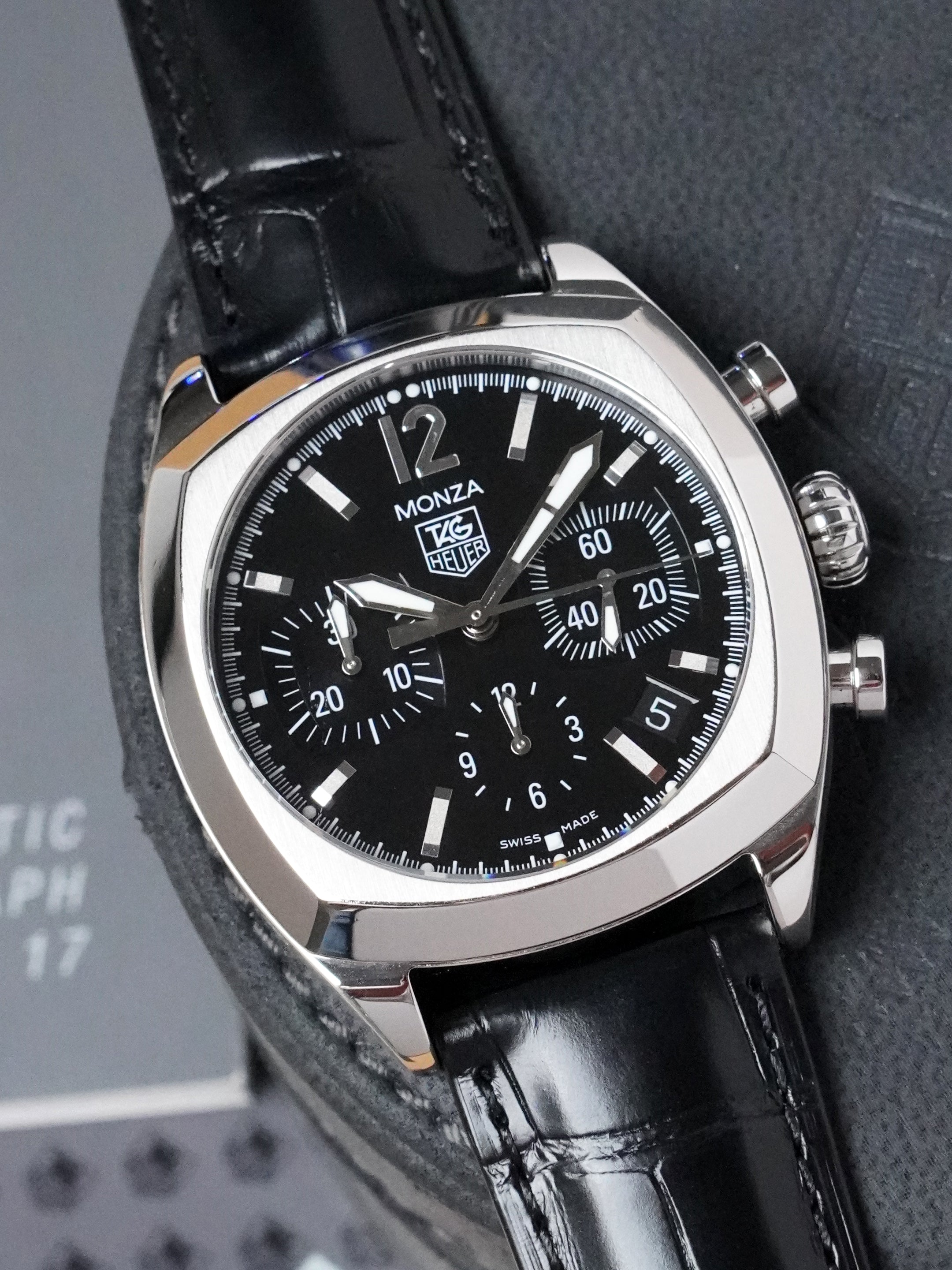 TAG Heuer Monza CR2113-0 - Stainless Steel, Black Dial, Automatic, Full Set (2003)
