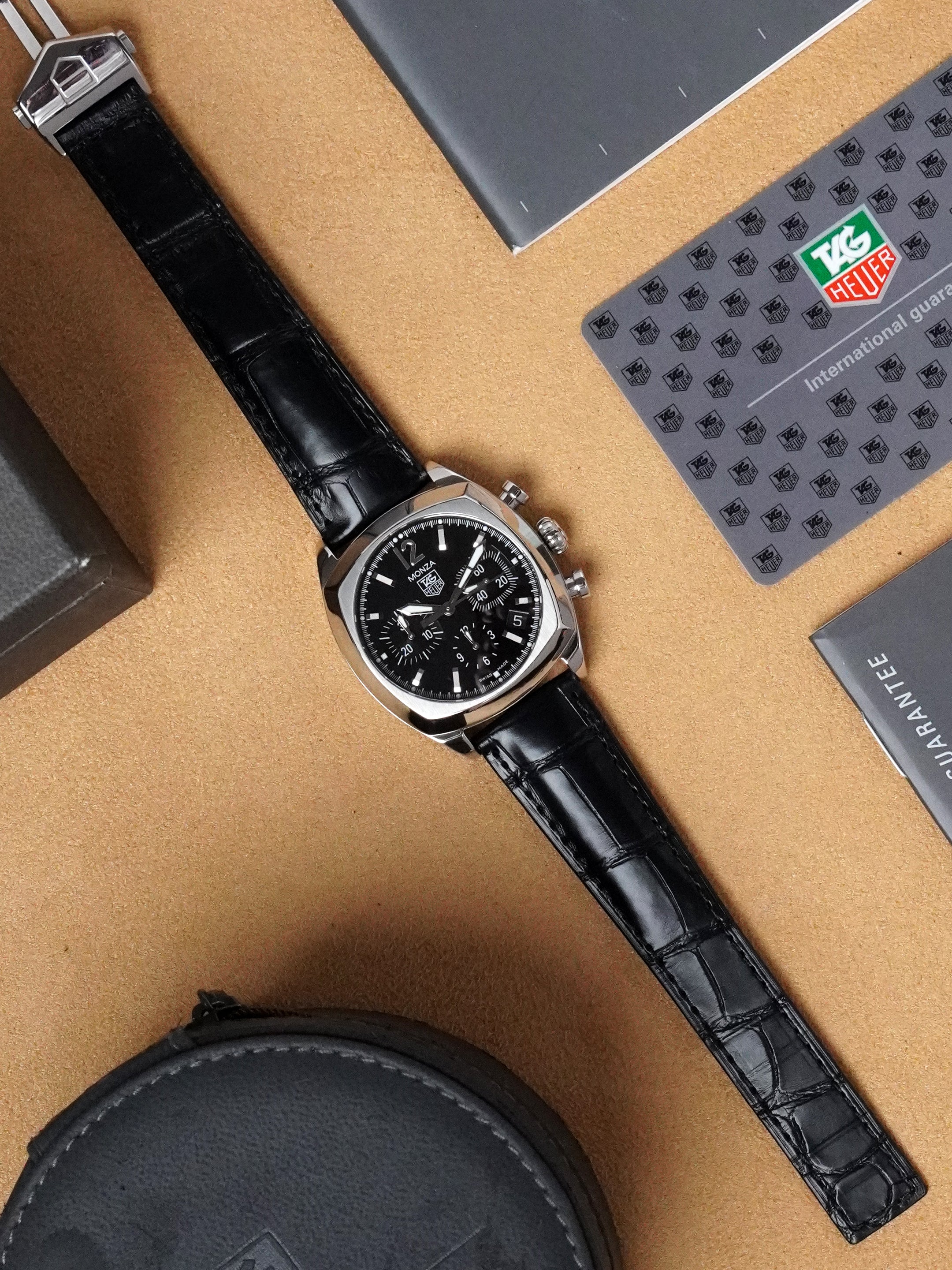 TAG Heuer Monza CR2113-0 - Stainless Steel, Black Dial, Automatic, Full Set (2003)
