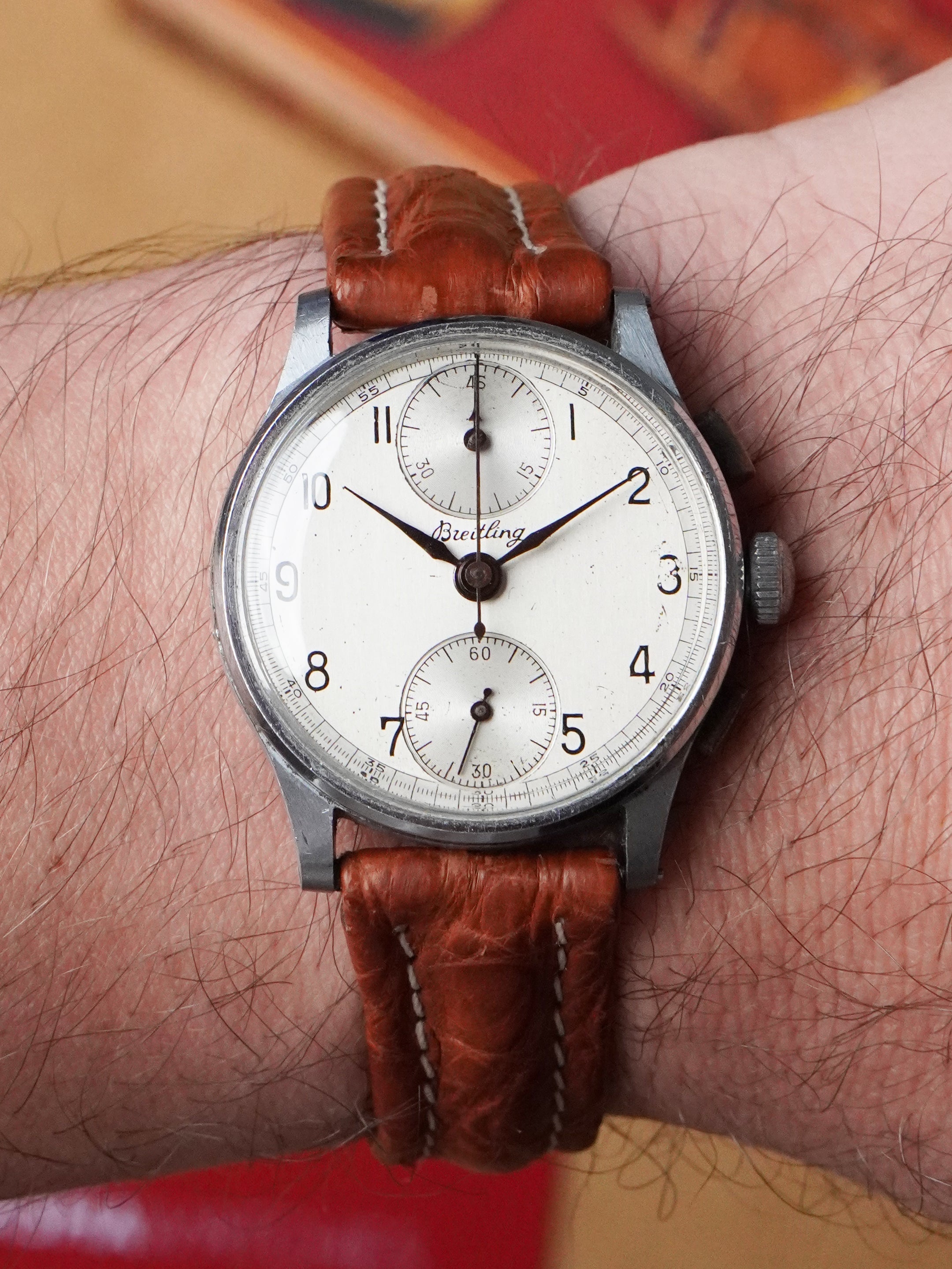 Breitling Chronograph 178 - Chrome-Plated Case, White Dial, Manual, Box Only (1947)