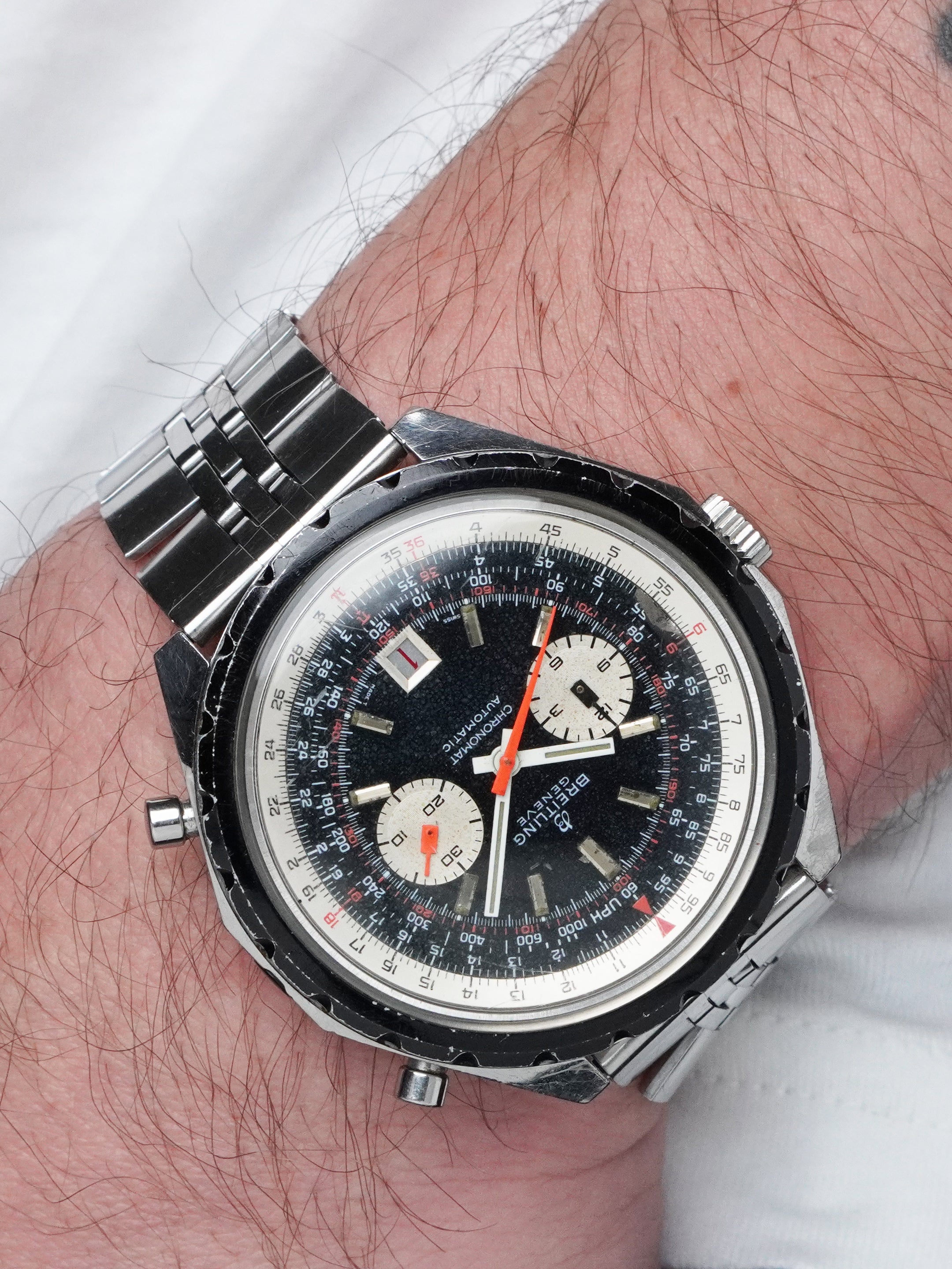 Breitling Chronomat "Pizza" 1808 - Stainless Steel, Black Dial, Automatic, Full Set (1970)