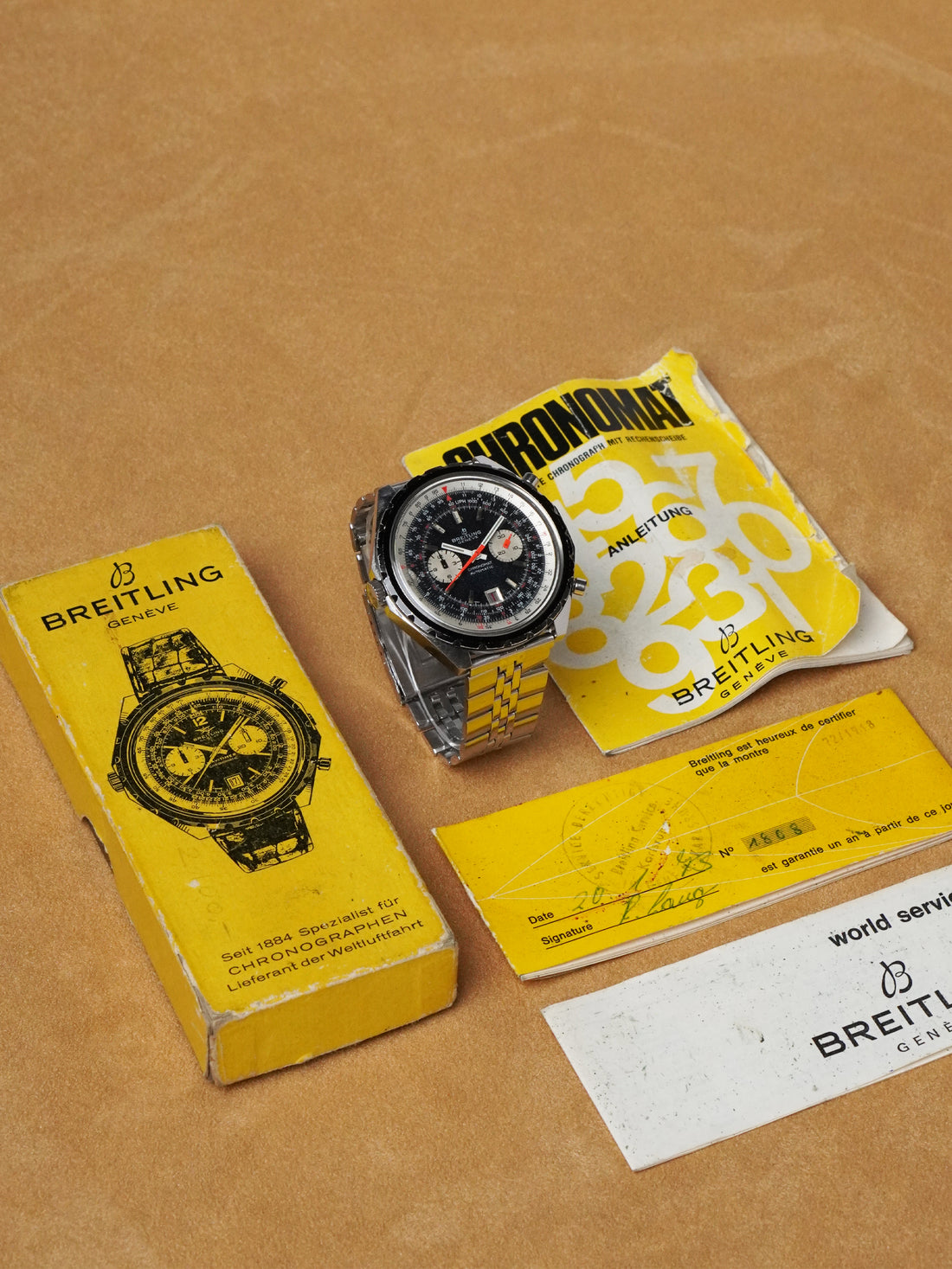 Breitling Chronomat "Pizza" 1808 - Stainless Steel, Black Dial, Automatic, Full Set (1970)