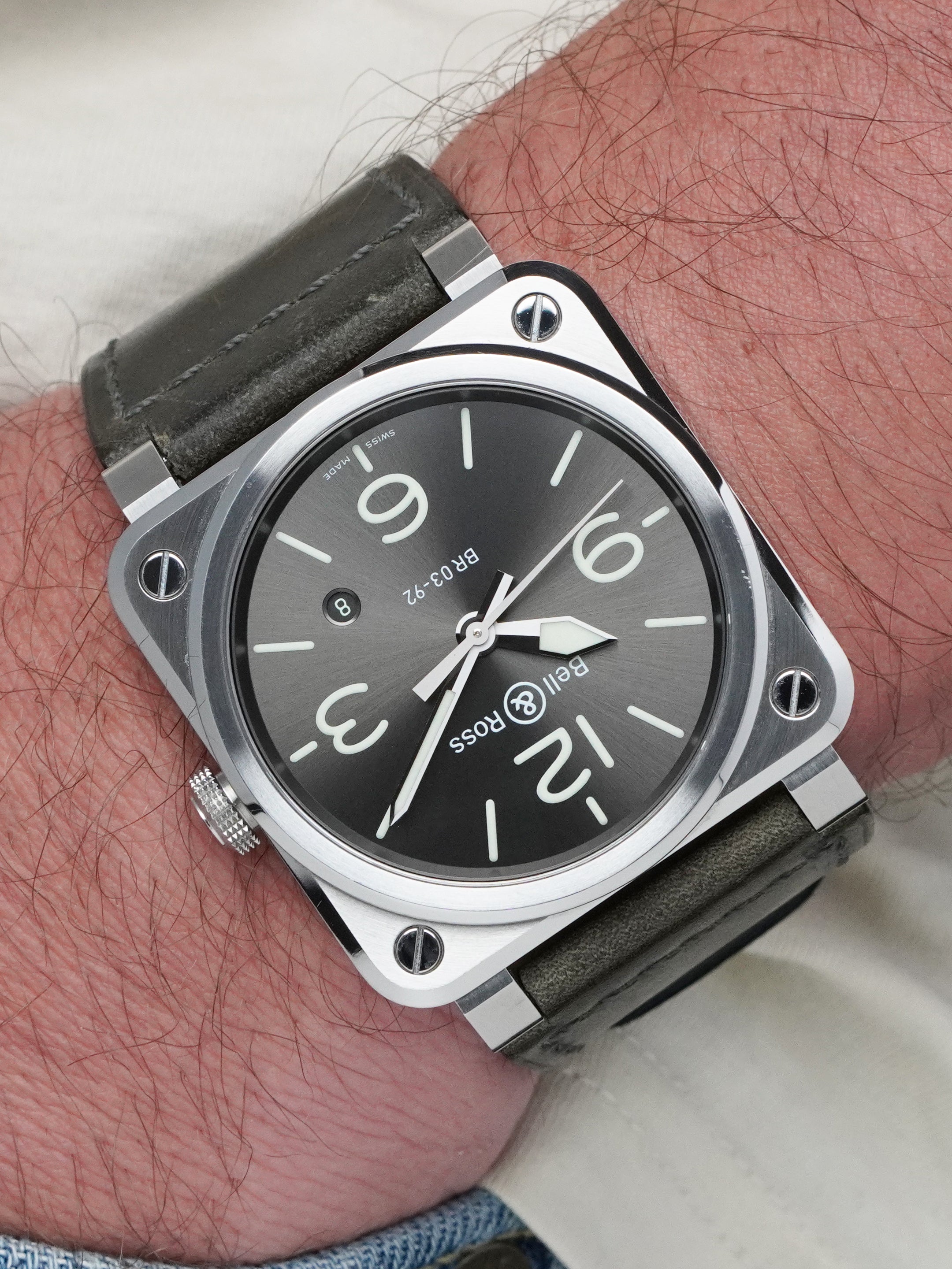 Bell & Ross BR 03-92 Steel Grey Lum BR0392-GC3-ST/SCA - Grey Dial, Automatic, Full Set (2024)