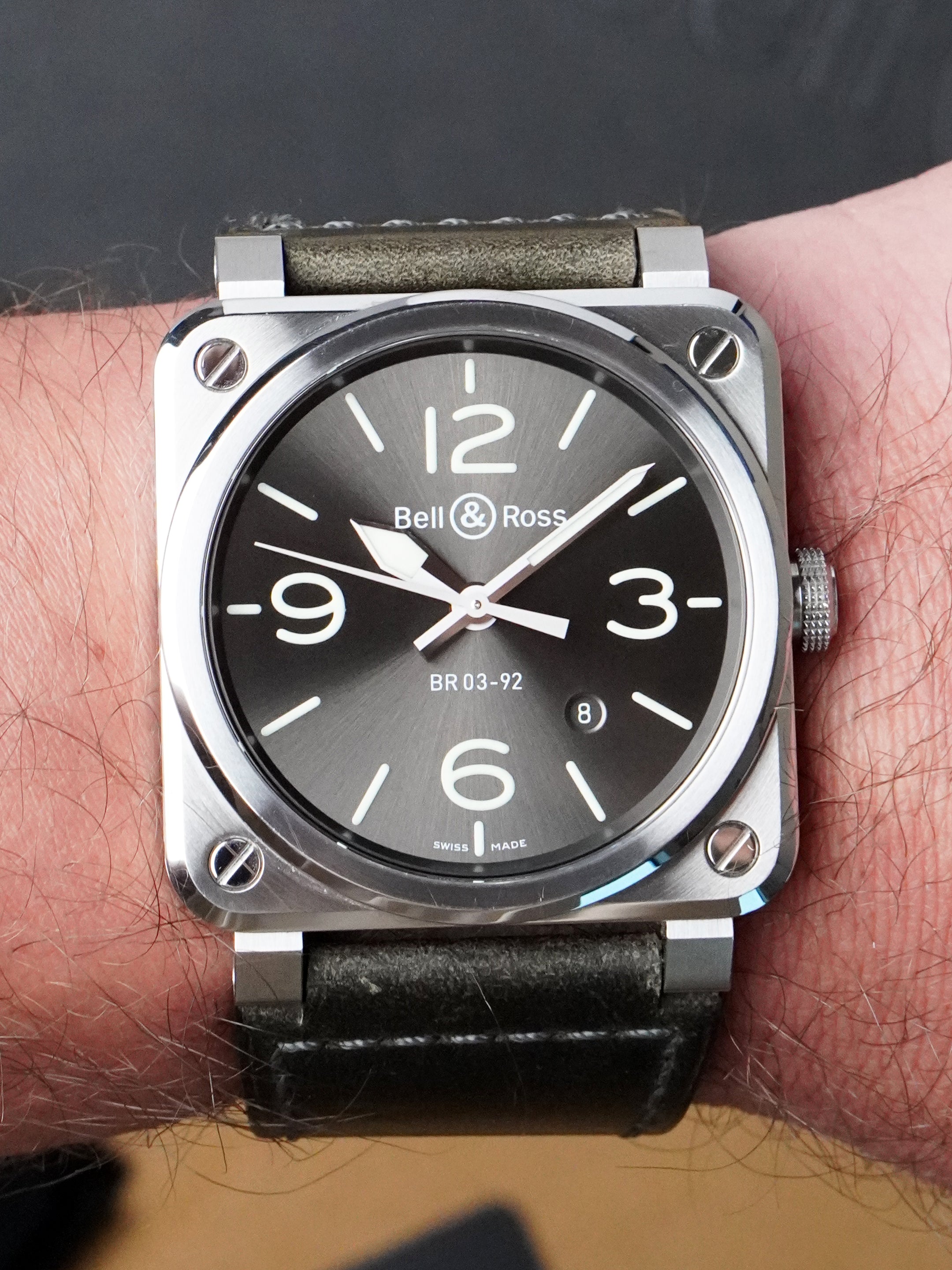 Bell & Ross BR 03-92 Steel Grey Lum BR0392-GC3-ST/SCA - Grey Dial, Automatic, Full Set (2024)