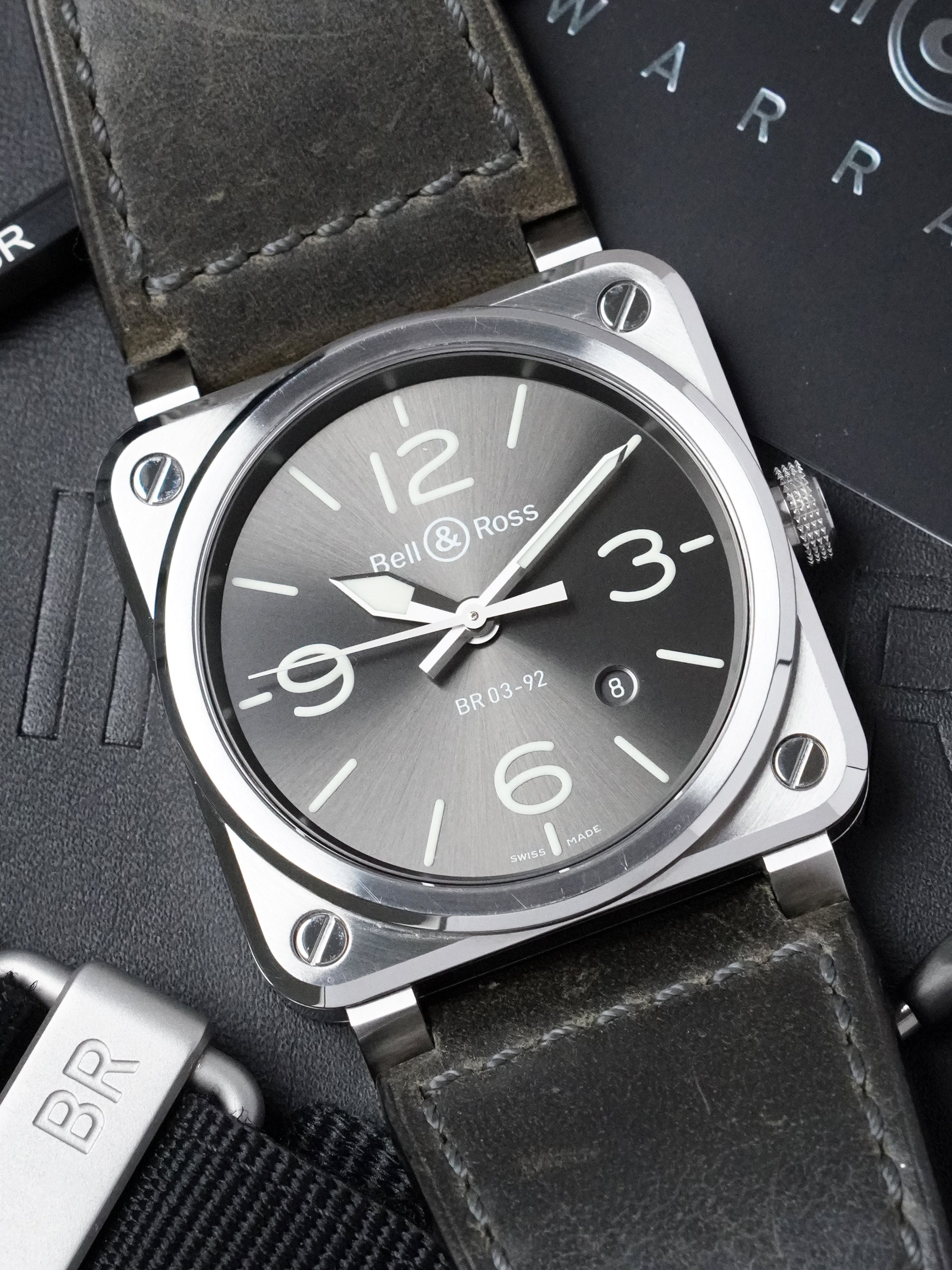 Bell & Ross BR 03-92 Steel Grey Lum BR0392-GC3-ST/SCA - Grey Dial, Automatic, Full Set (2024)