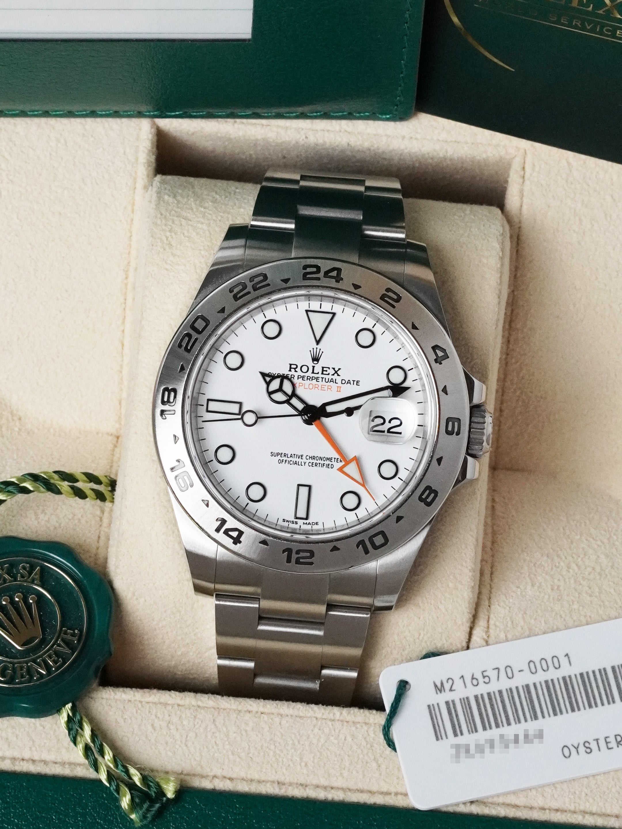 Rolex Explorer II "Polar" 216570 - Stainless Steel, White Dial, Automatic, Full Set (2017)