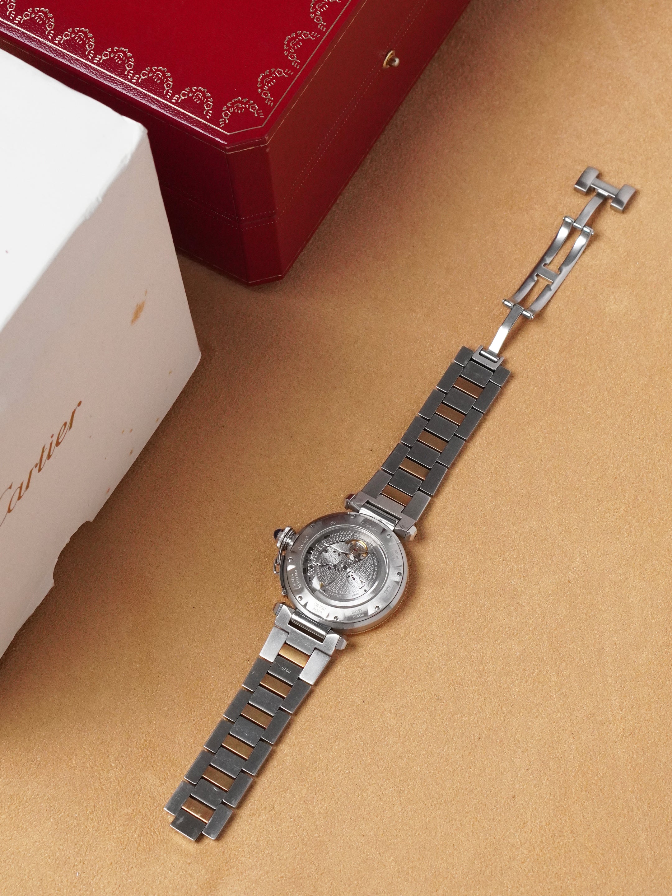 Cartier Pasha 2378 - Yellow Gold / Stainless Steel, Silver Dial, Automatic, Original Box (2005*)