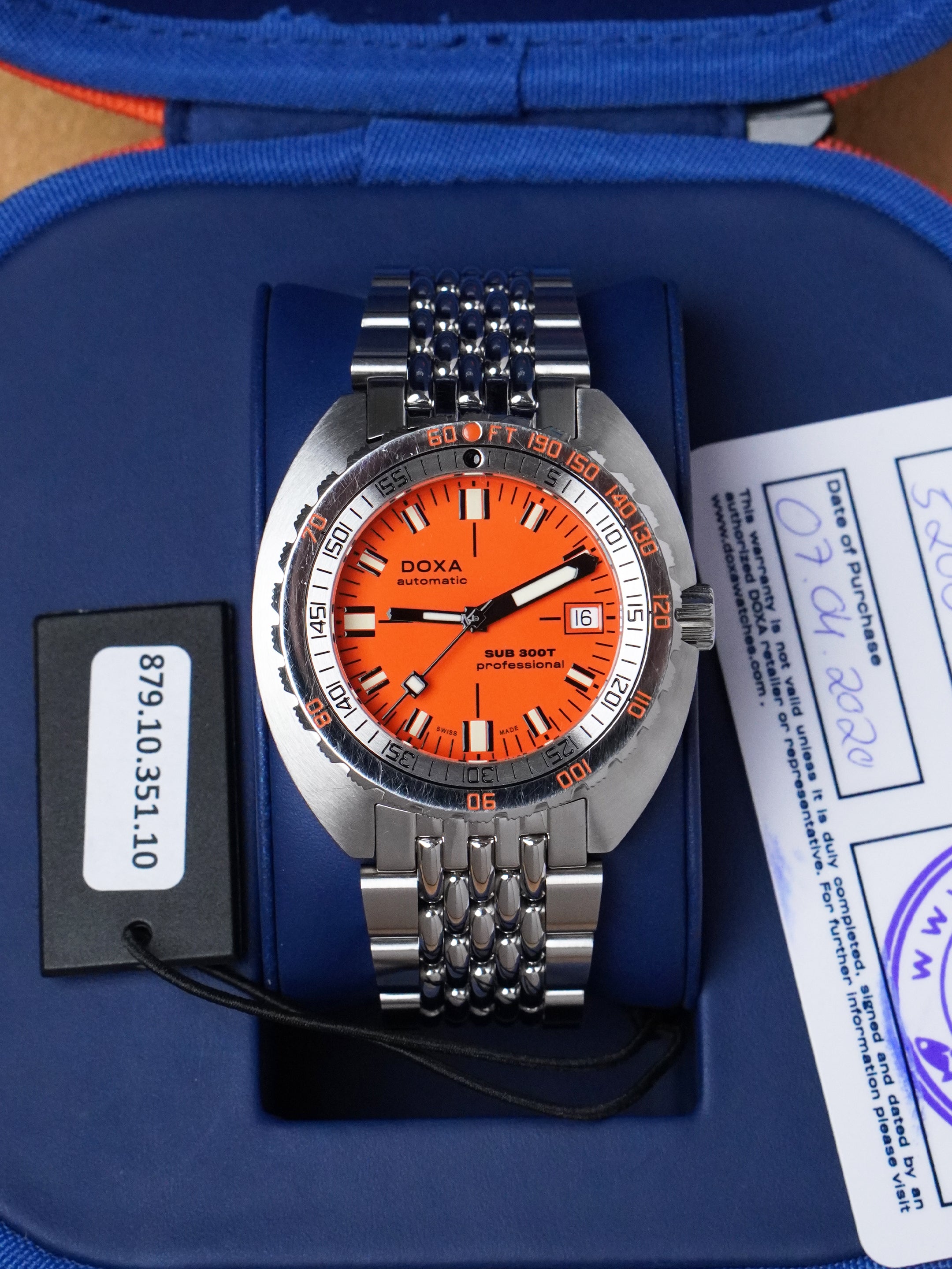 Doxa Sub 300T 50th Anniversary Edition 879.10.351.10 - Orange Dial, Automatic, Full Set (2020)