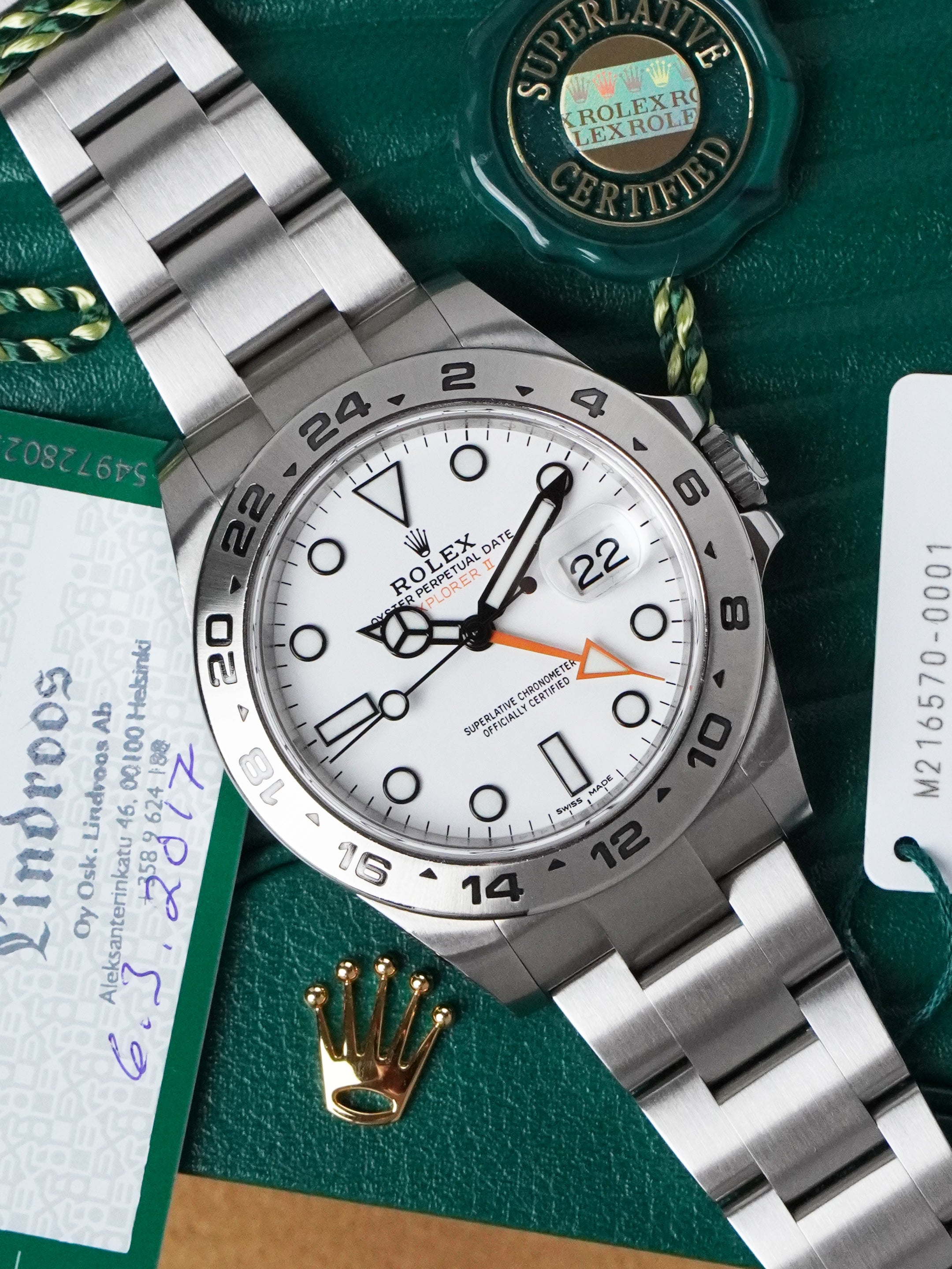 Rolex Explorer II "Polar" 216570 - Stainless Steel, White Dial, Automatic, Full Set (2017)